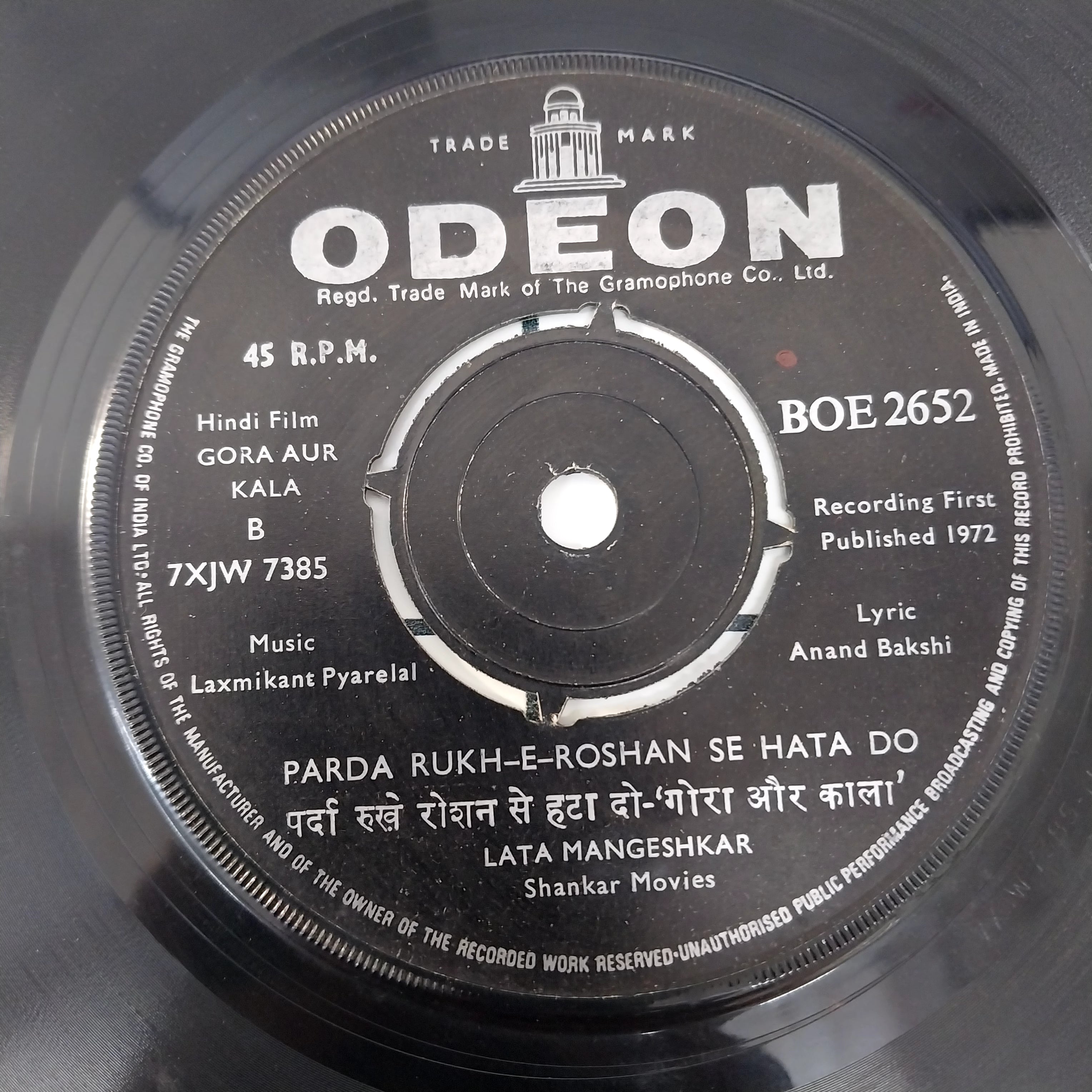 Laxmikant-Pyarelal - Gora Aur Kala (45-RPM)