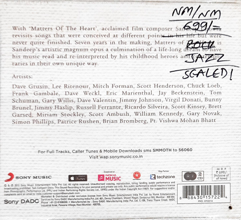 Sandeep Chowta - Matters Of The Heart (CD)