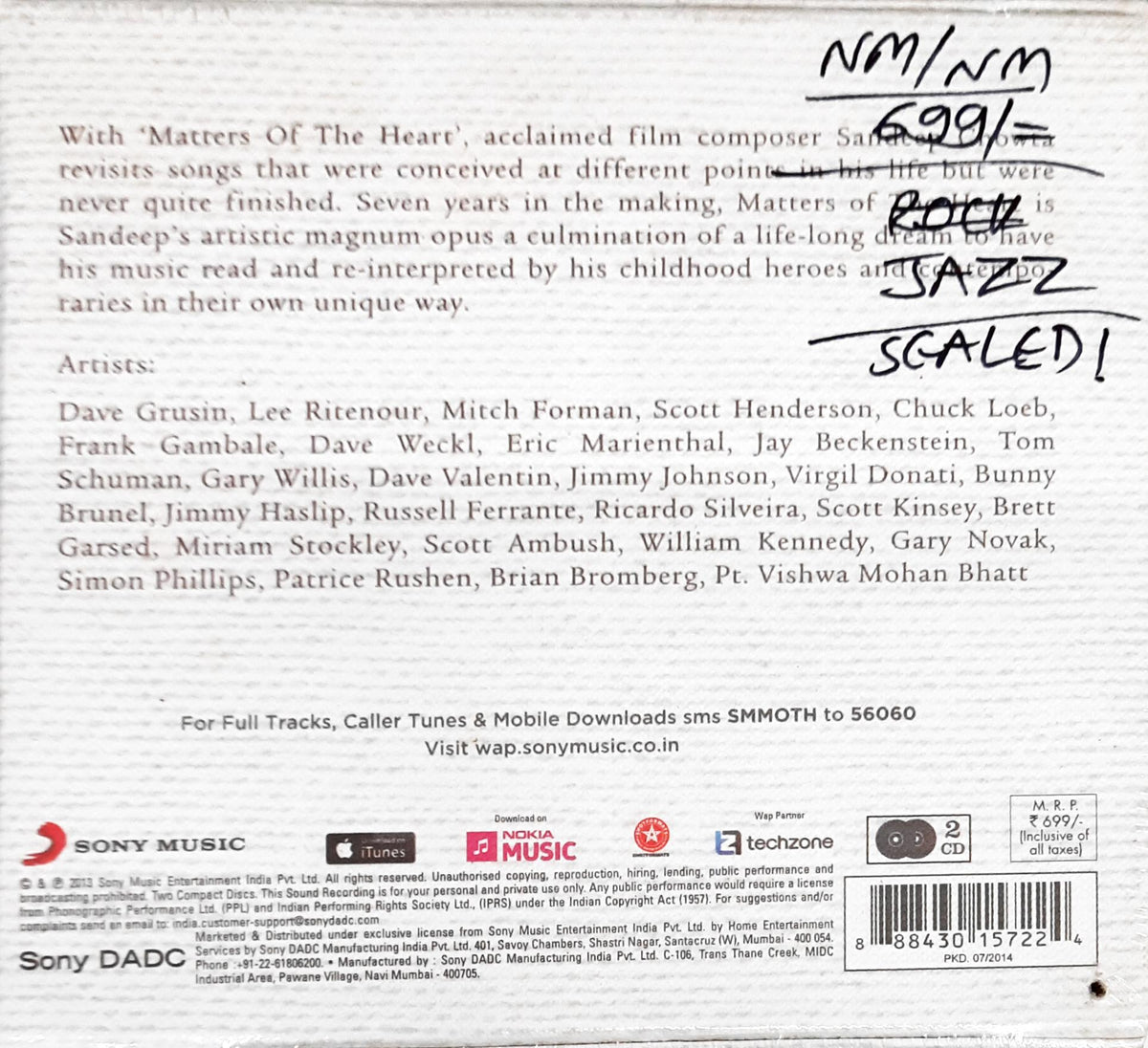 Sandeep Chowta - Matters Of The Heart (CD)