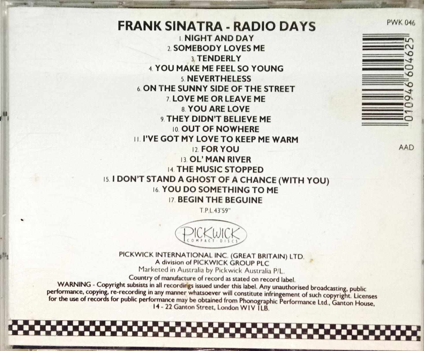 Frank Sinatra  -  Radio Days (CD)