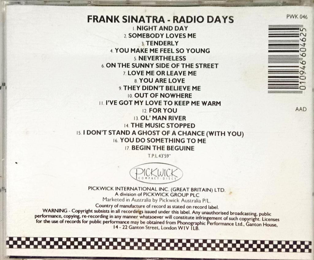 Frank Sinatra  -  Radio Days (CD)