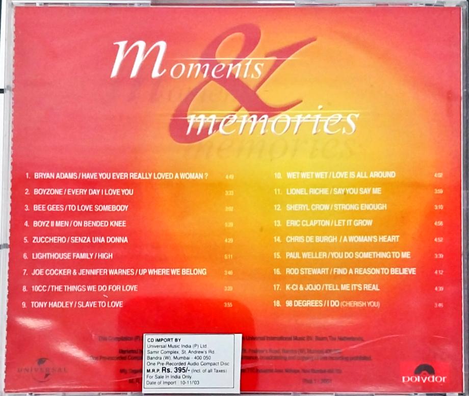 Buy Moments Memories - 18 Classic Love Songs. | Musiccircle