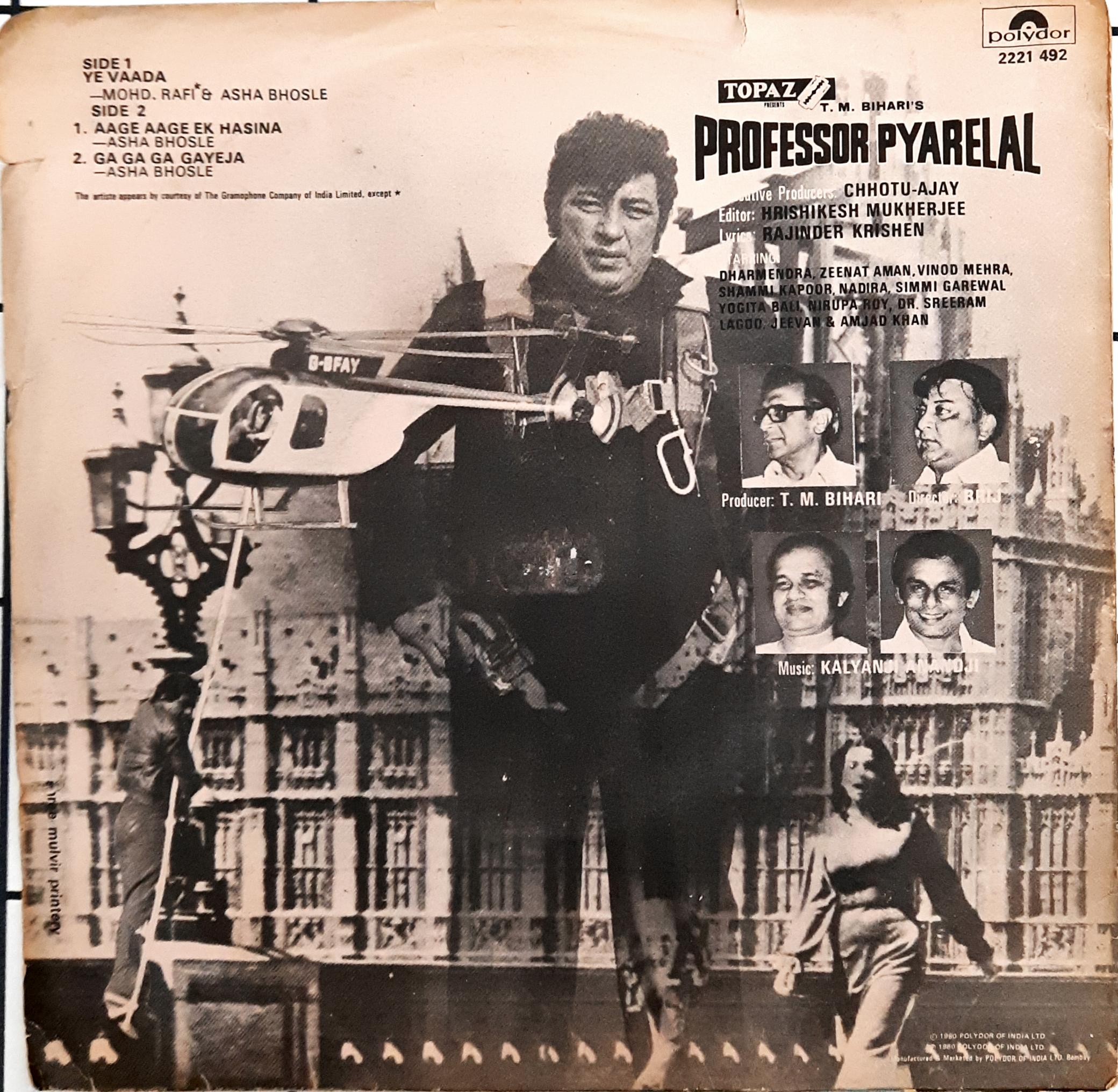 Kalyanji Aananji - Professor Pyarelal (45-RPM)