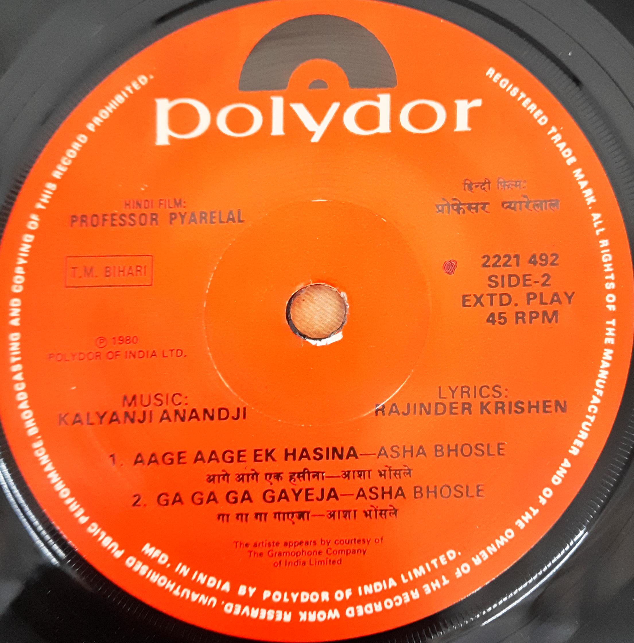 Kalyanji Aananji - Professor Pyarelal (45-RPM)