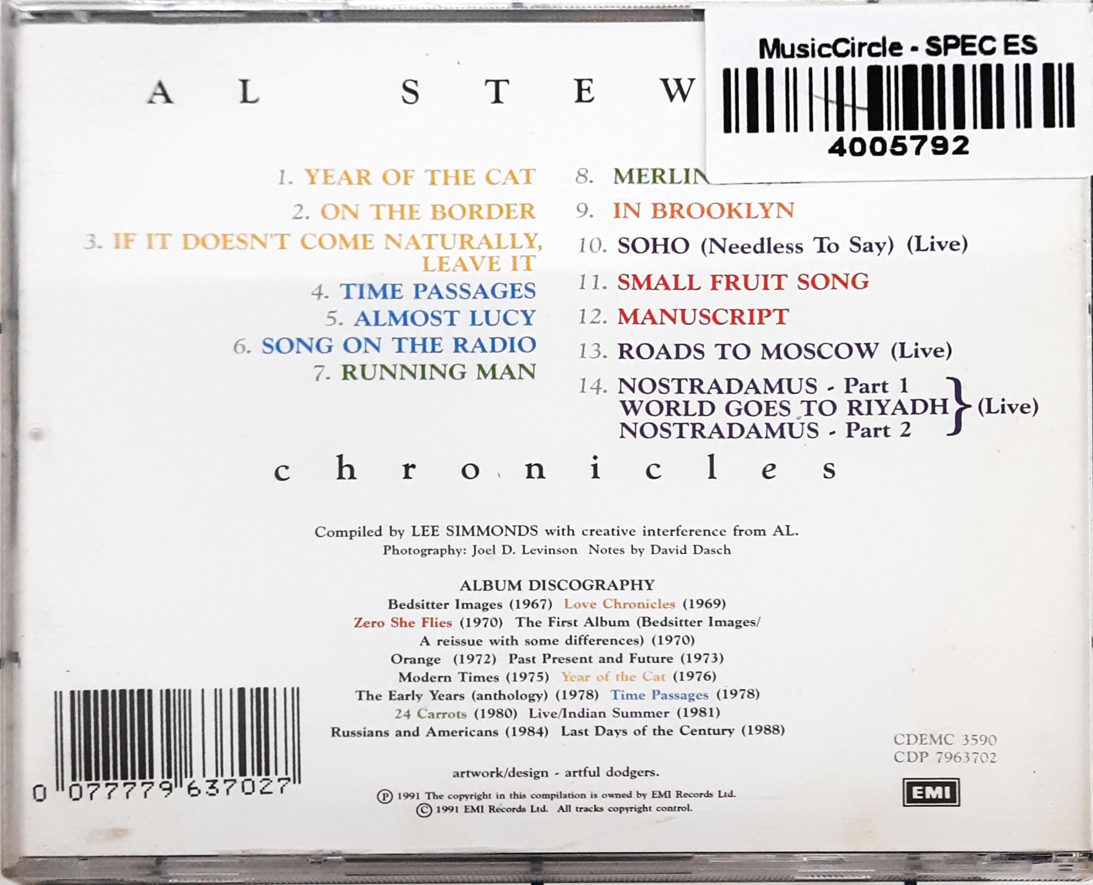 Al Stewart - Chronicles (The Best Of Al Stewart) (CD)