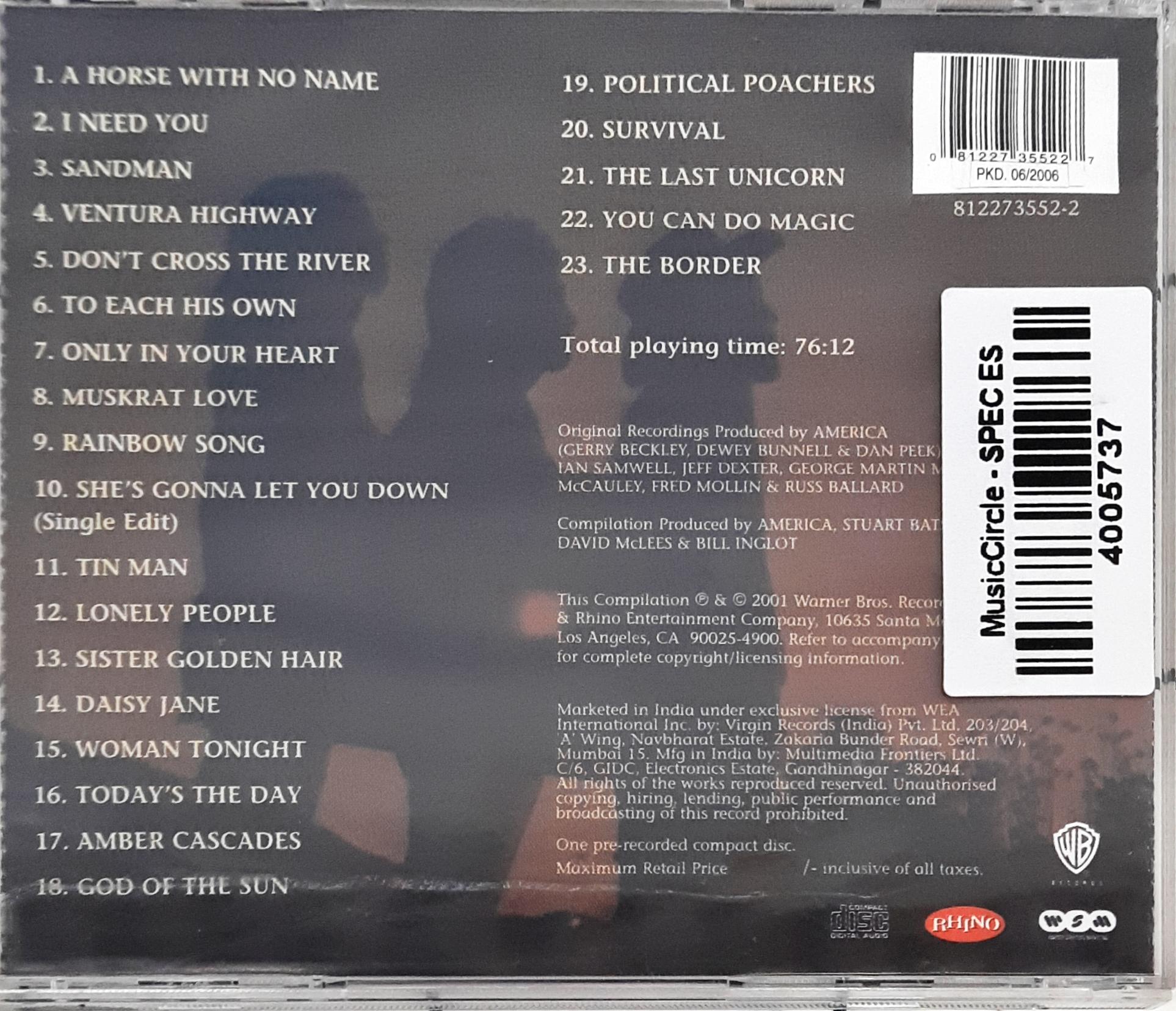 America (2) - The Definitive America (CD)