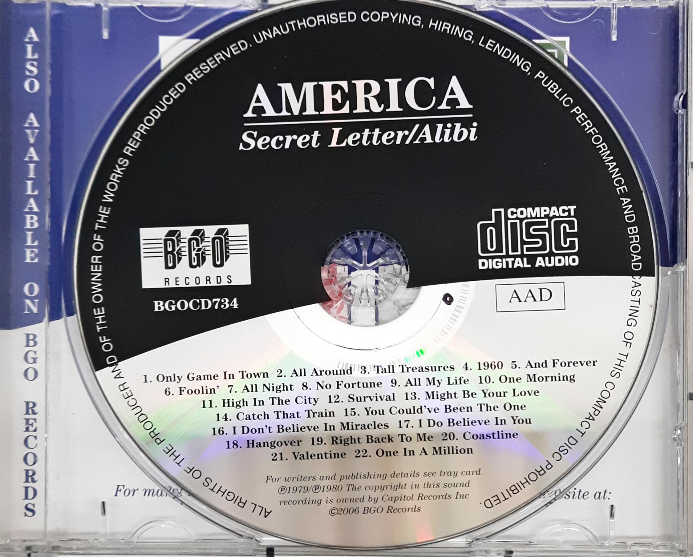 America (2) -  Silent Letter / Alibi (CD)