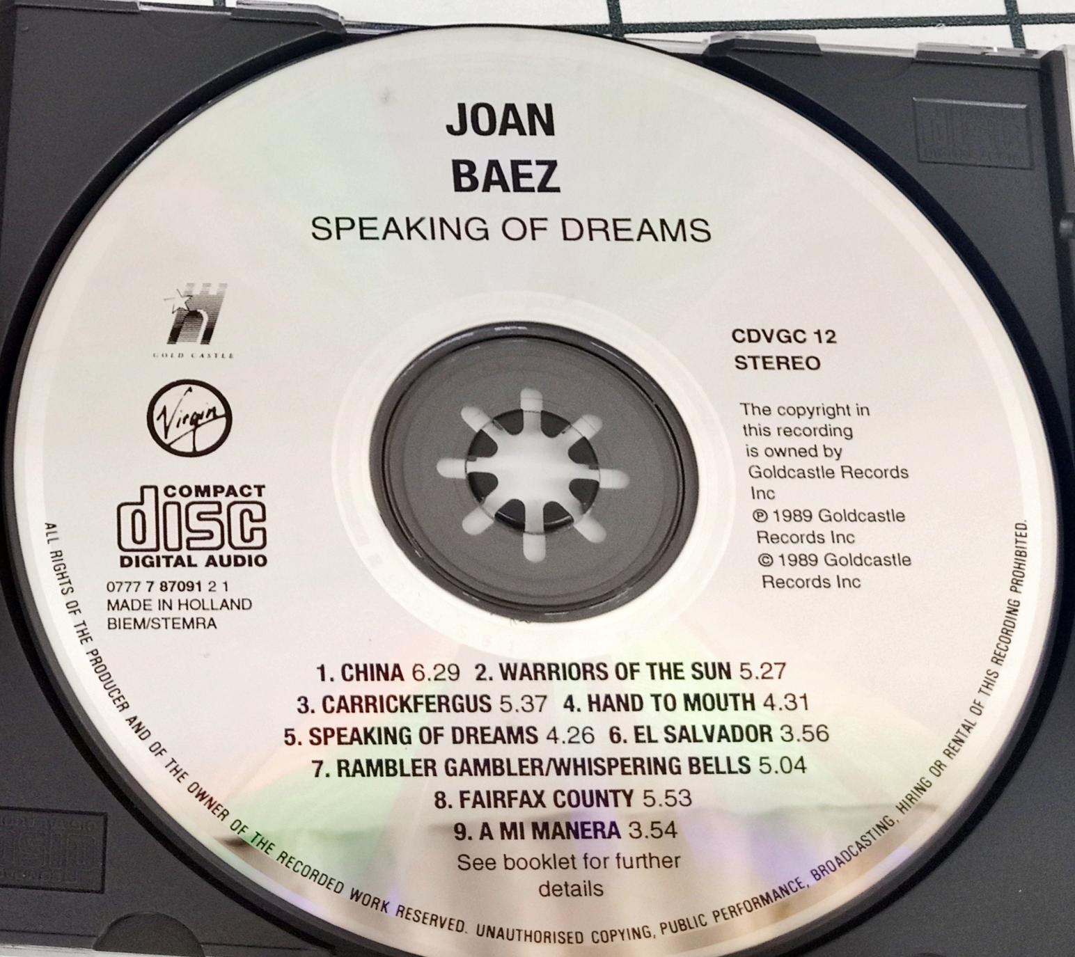 Joan Baez -  Speaking Of Dreams (CD)