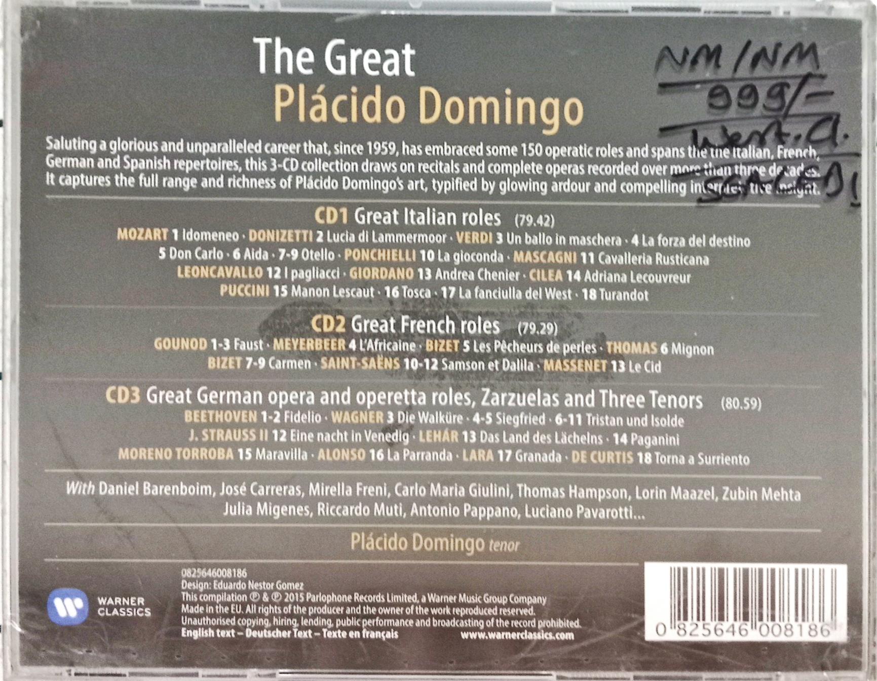 placido domingo - the great placido domingo (CD)