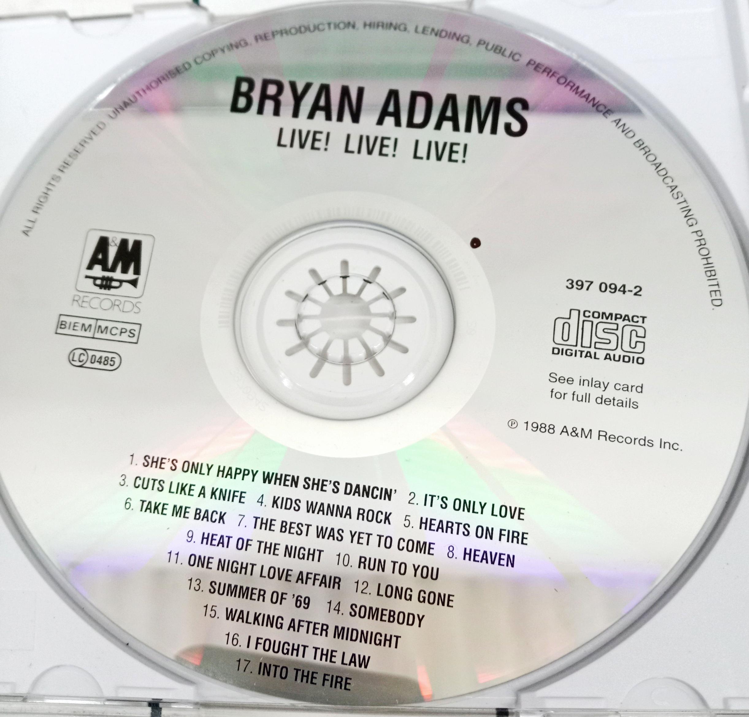 Bryan Adams -  Live! Live! Live! (CD)