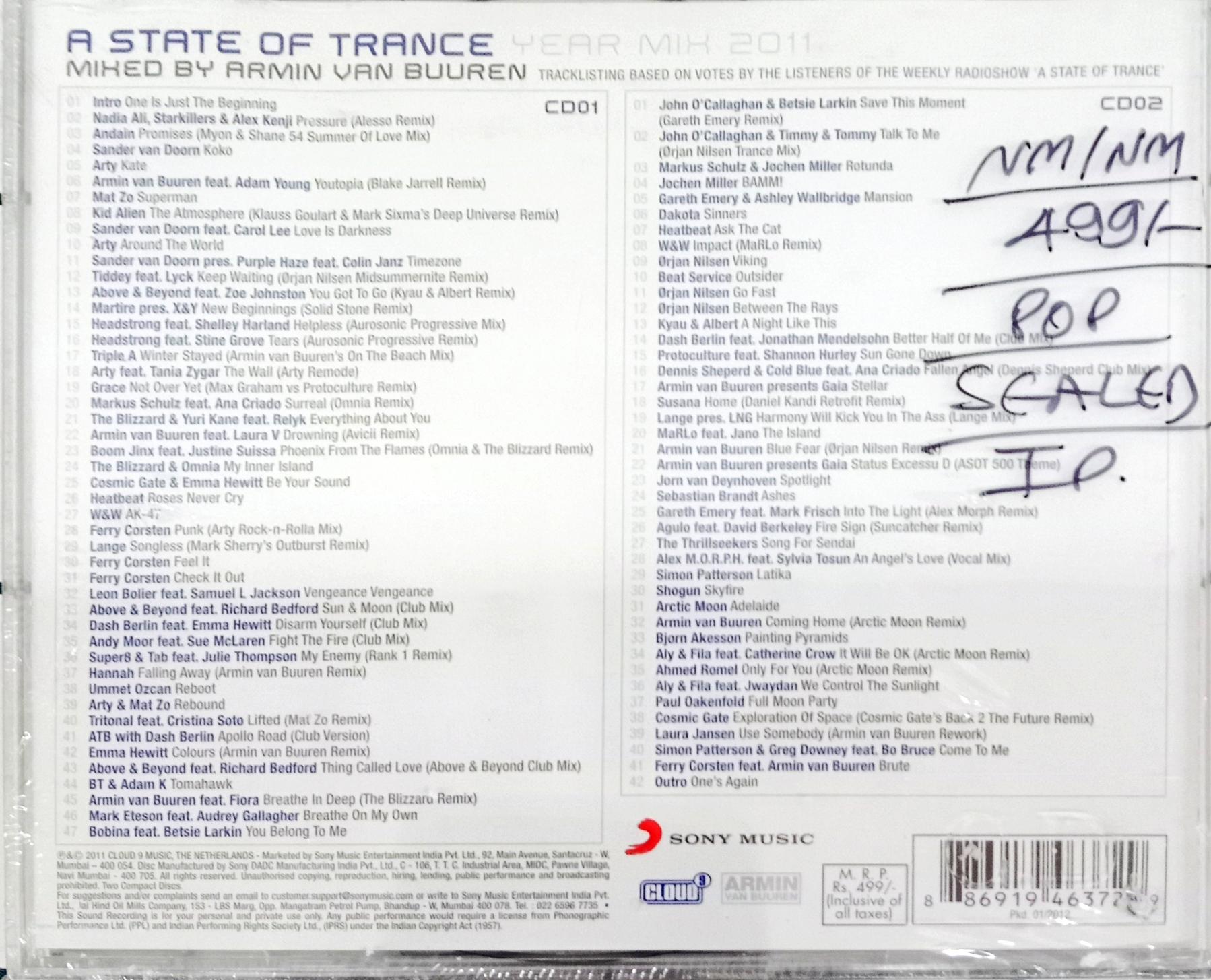 Armin van Buuren -  A State Of Trance Year Mix 2011  (CD)