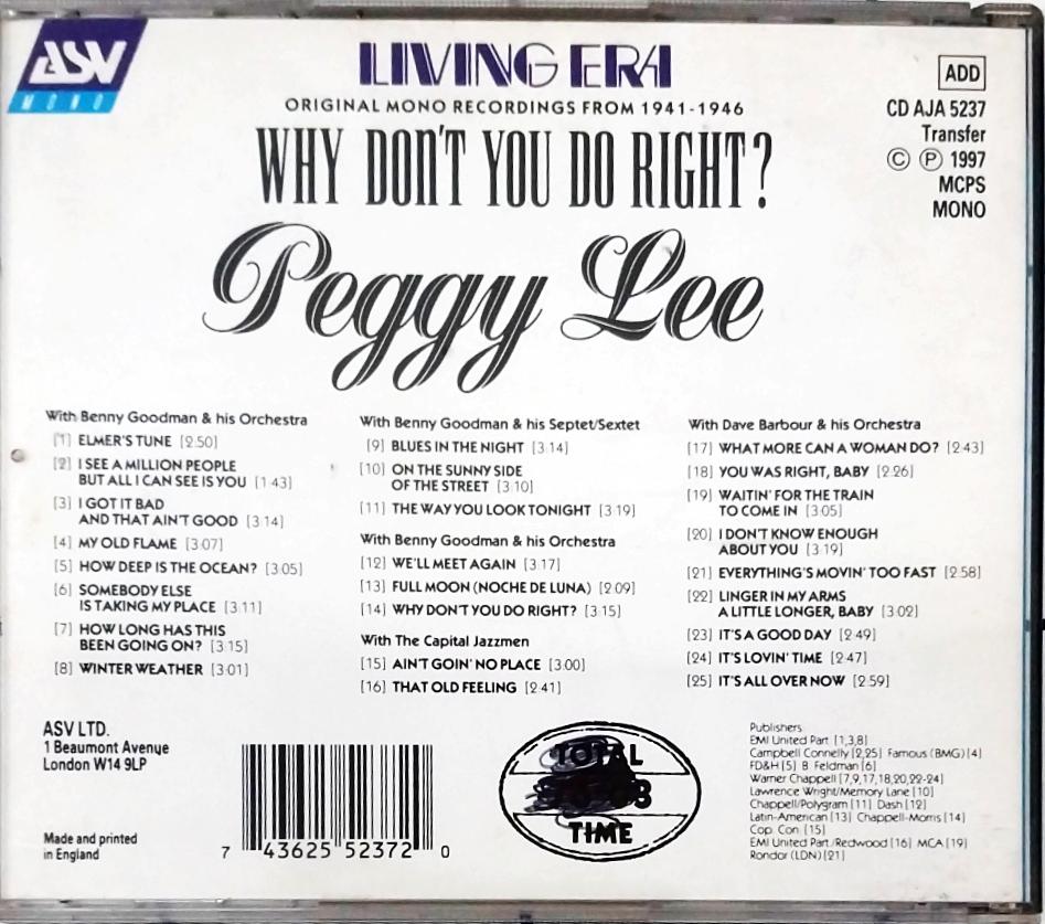 Peggy Lee - Why Don't You Do Right? (CD)