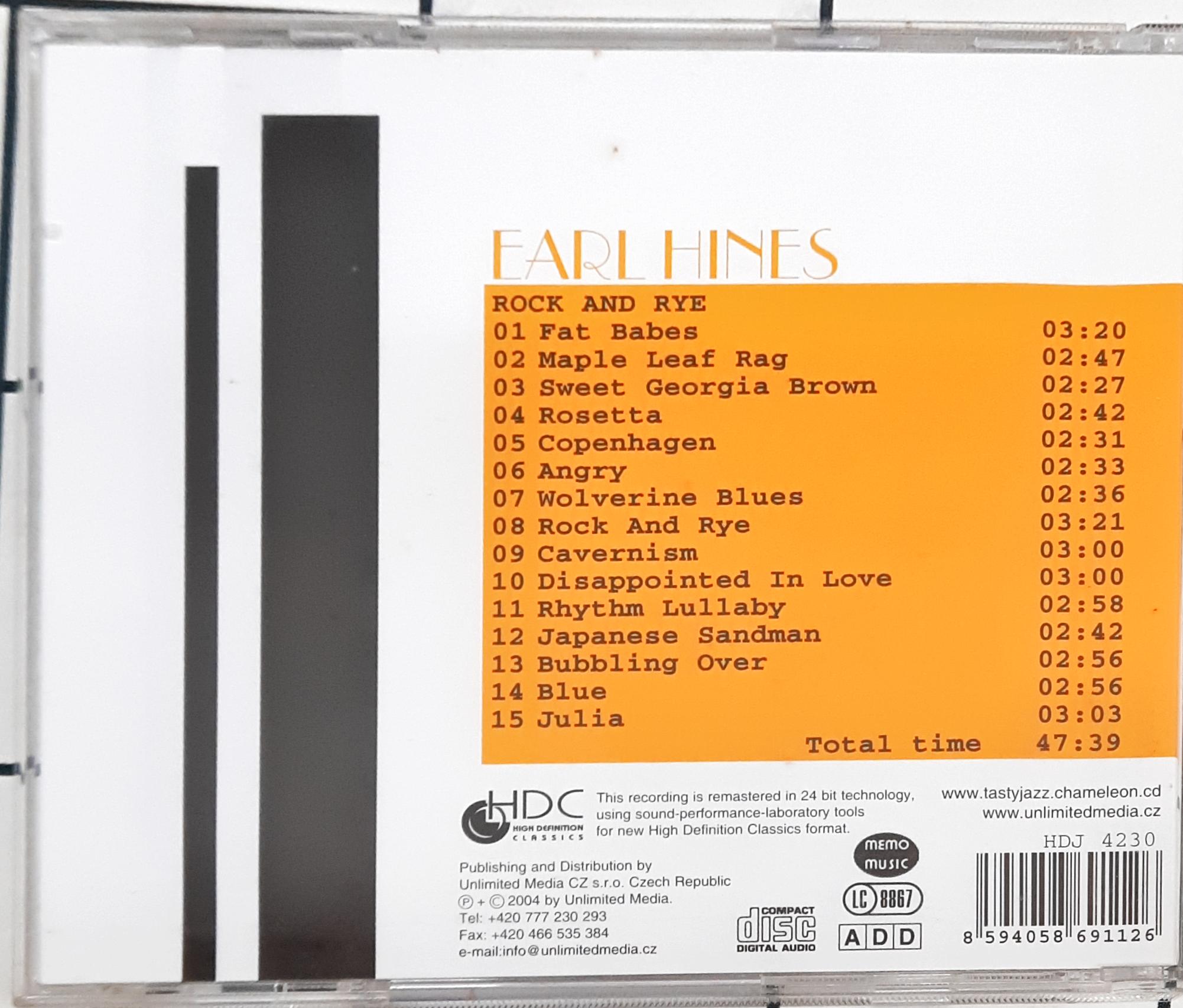 Earl Hines - Rock And Rye (CD)