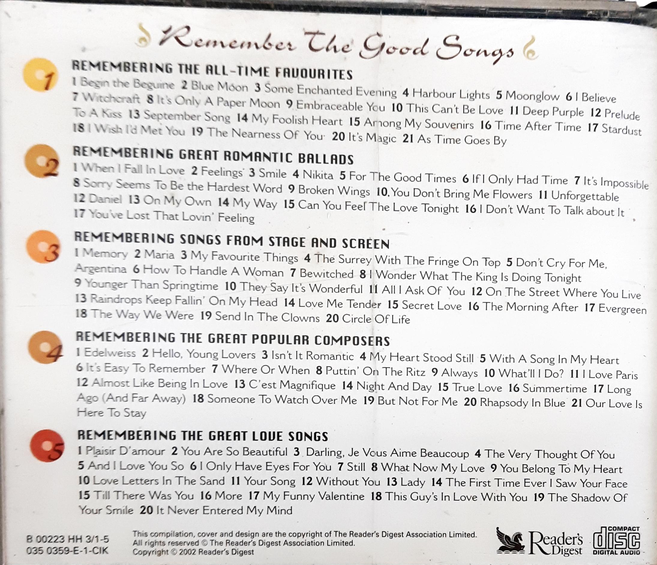 Remember  - The Good Songs (CD)