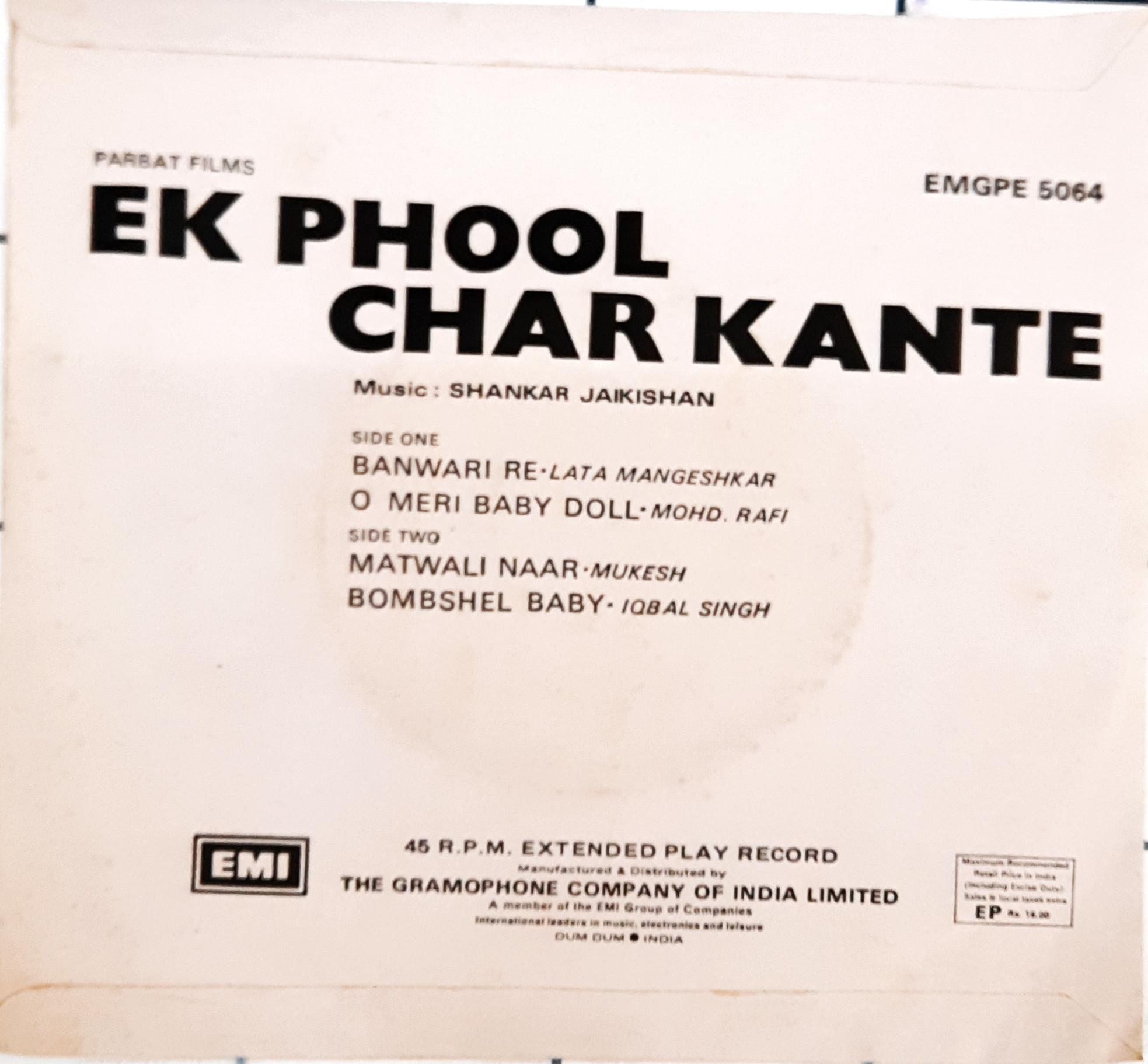 Shankar Jaikishan -  Ek Phool Char Kante (45-RPM)