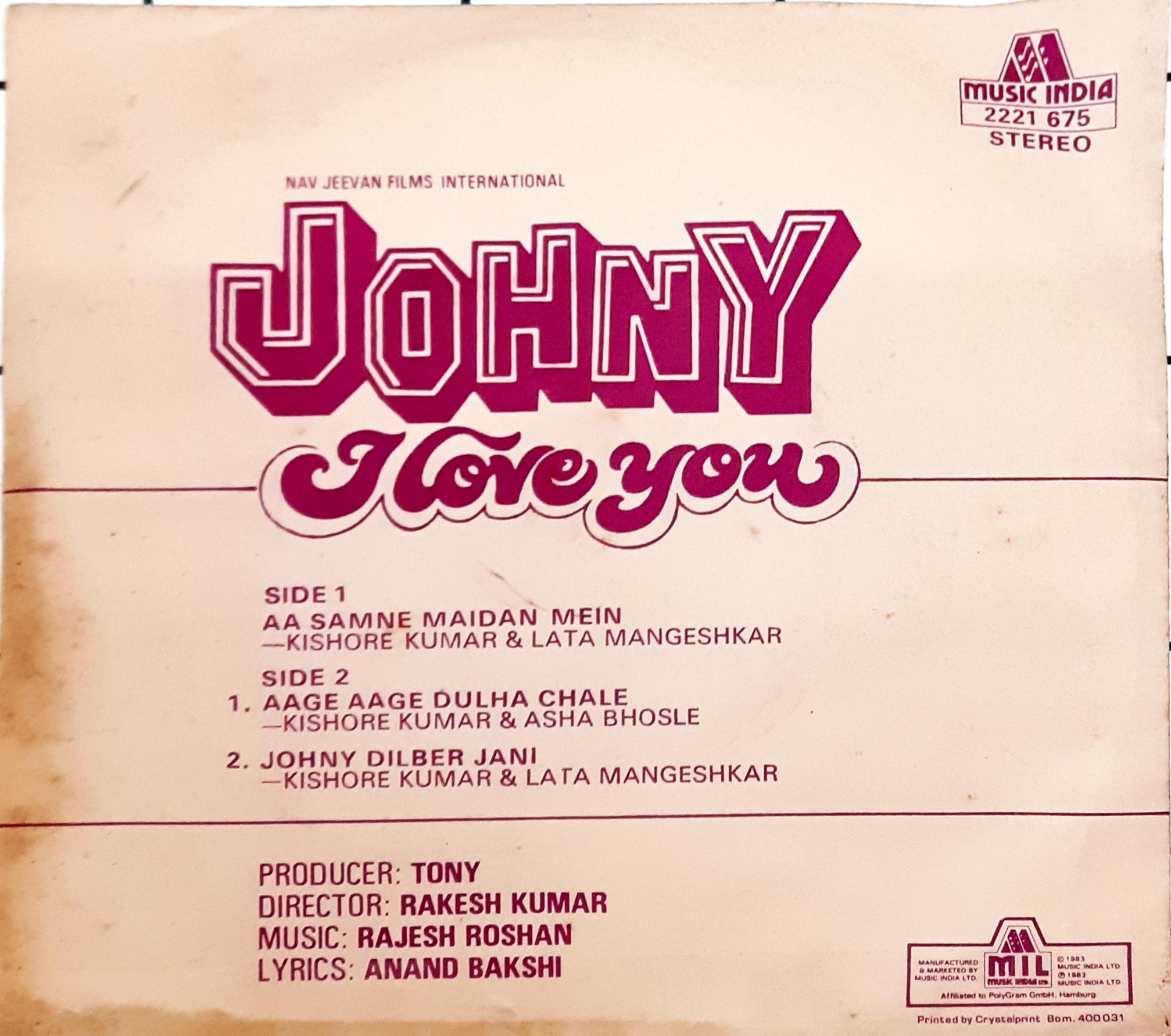 Rajesh Roshan, Anand Bakshi -  Johny I Love You (45-RPM)