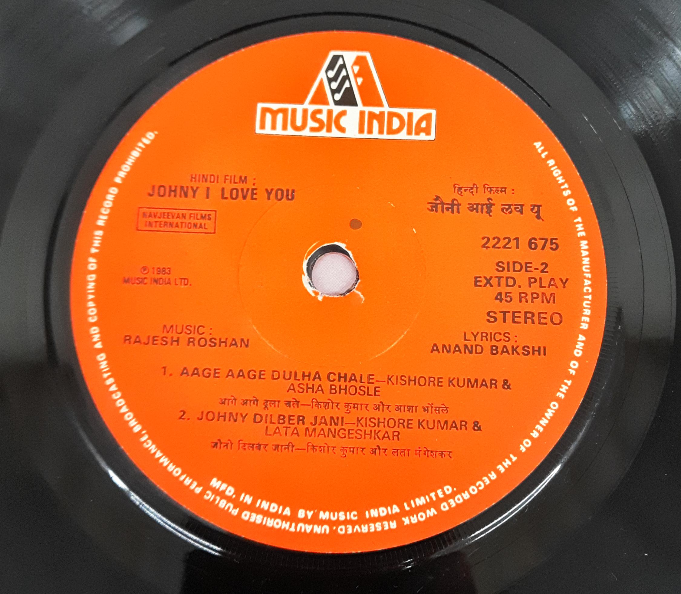 Rajesh Roshan, Anand Bakshi -  Johny I Love You (45-RPM)