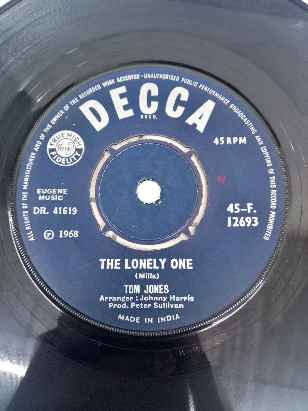 Tom Jones -  I'm Coming Home (45-RPM)