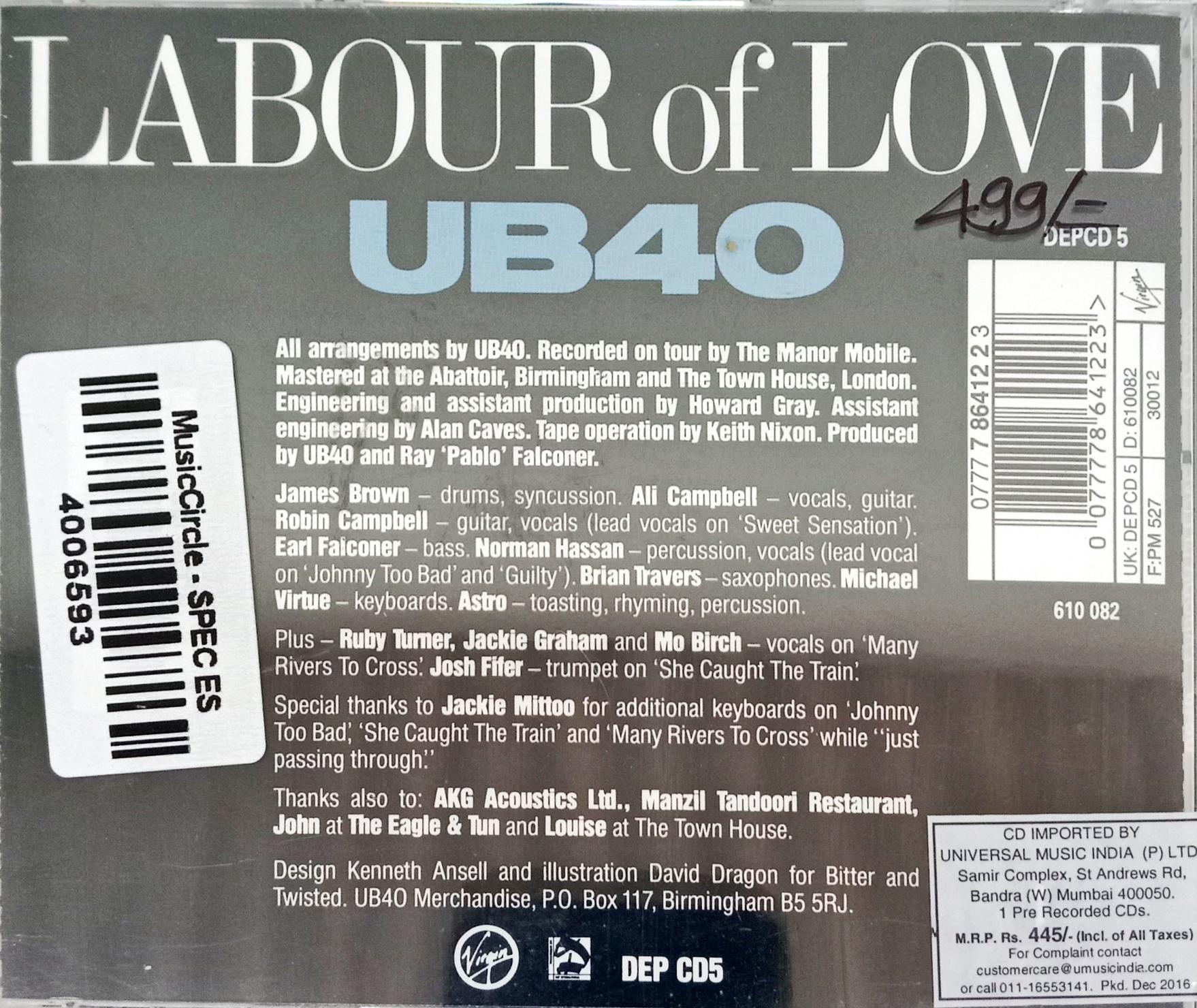 UB40 - Labour Of Love (CD)