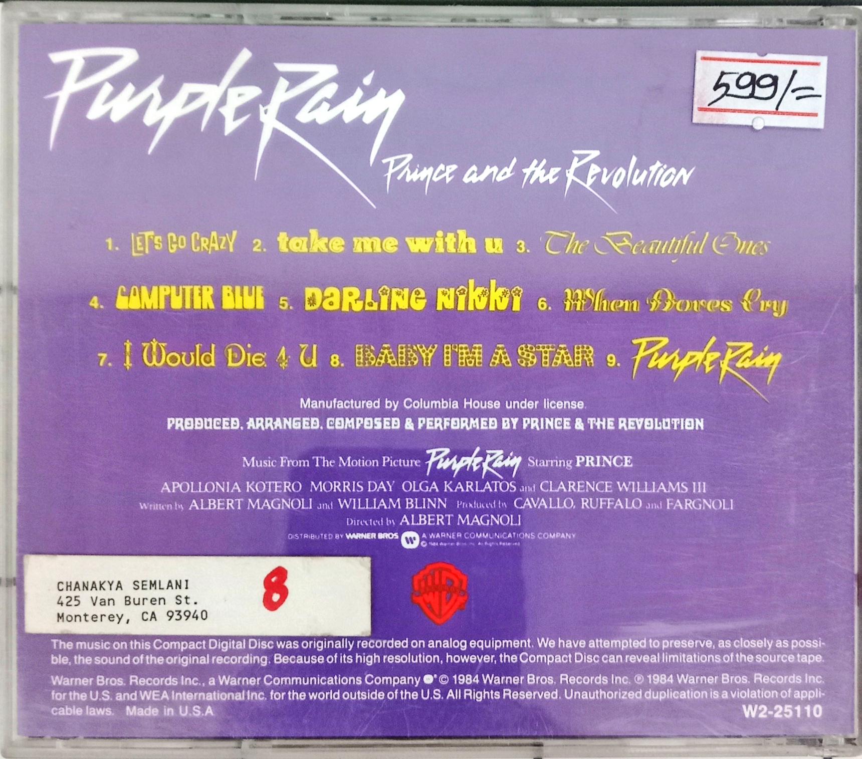 Purple Rain - Prince And The Revlution (CD)