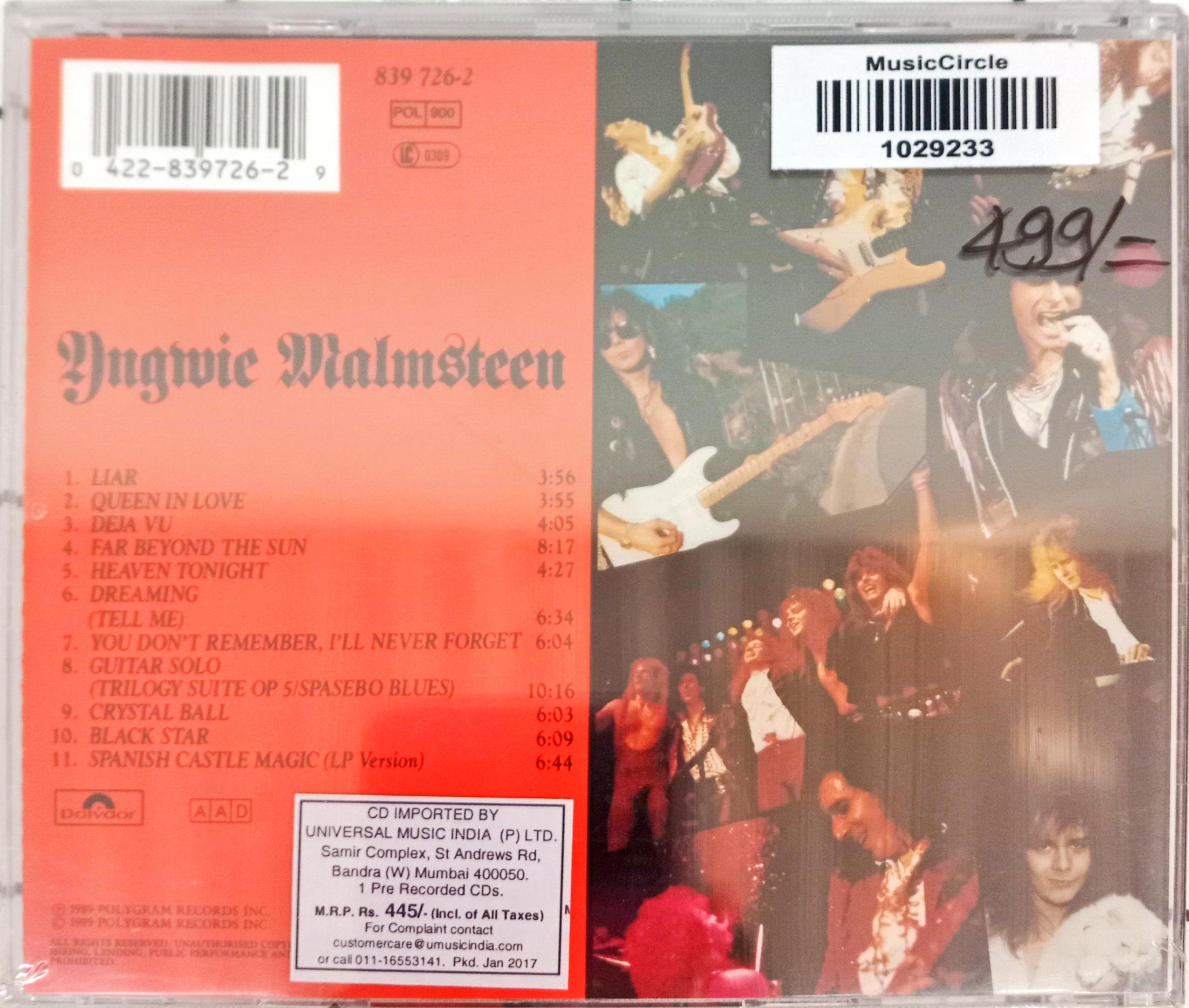 Yngwie Malmsteen -  Trial By Fire: Live In Leningrad (CD)