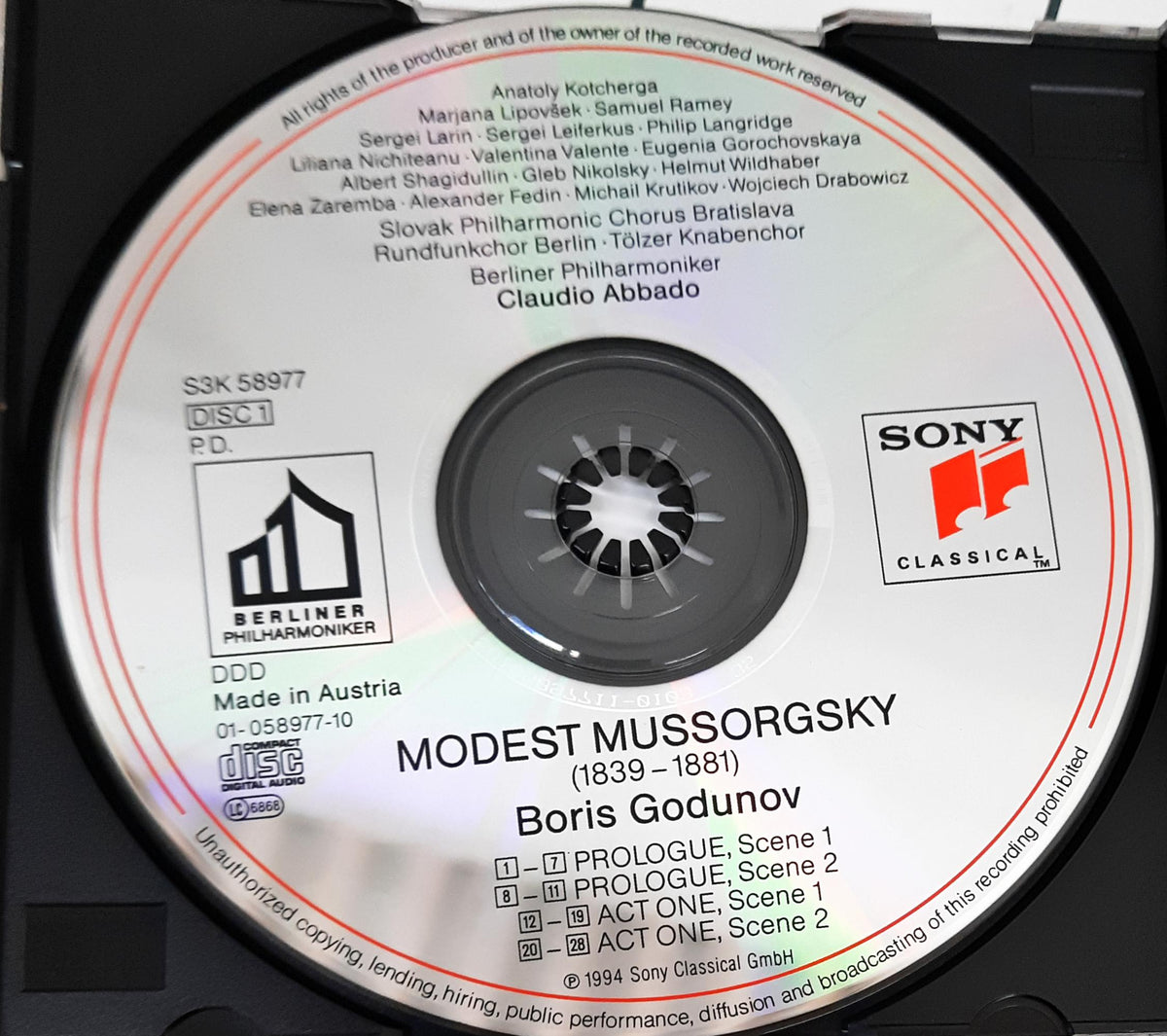Mussorgsky* - Berliner Philharmoniker, Claudio Abbado, Anatoly Kotcherga*, Marjana Lipovšek, Samuel Ramey, Sergei Larin*, Sergei Leiferkus, Philip Langridge  - Boris Godunov (CD)
