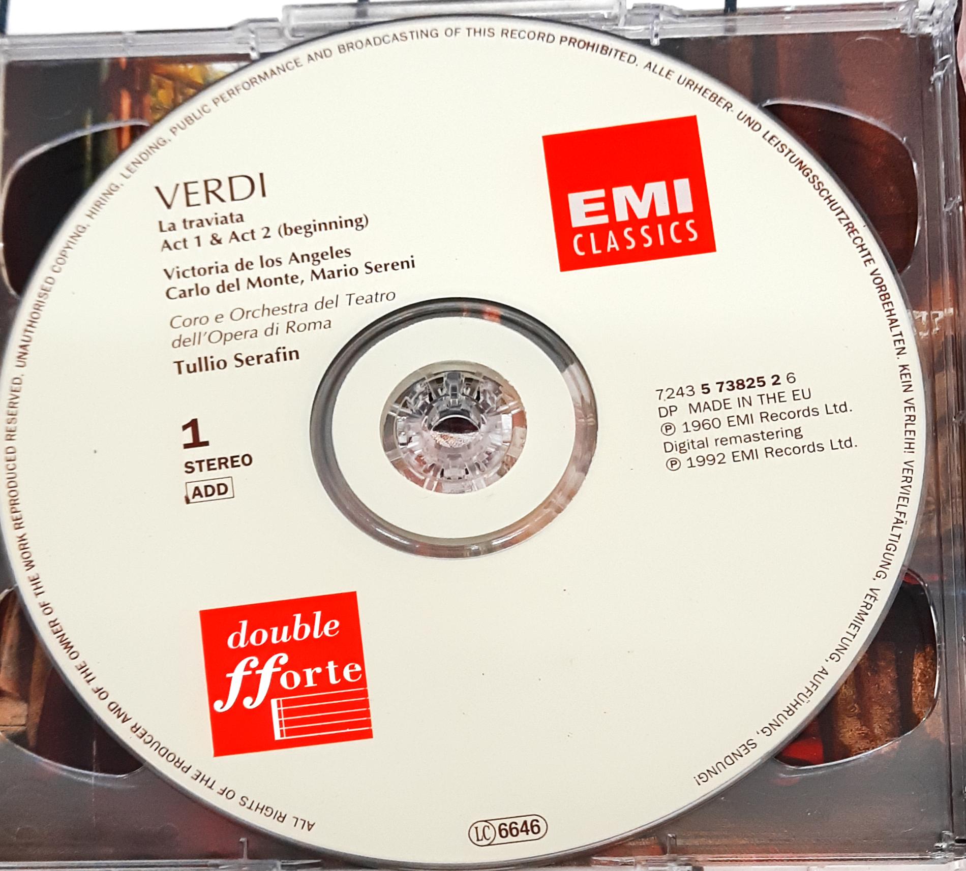 Verdi* - Victoria De Los Angeles, Carlo Del Monte, Mario Sereni, Coro* E Orchestra Del Teatro Dell'Opera Di Roma, Tullio Serafin -  La Traviata (CD)