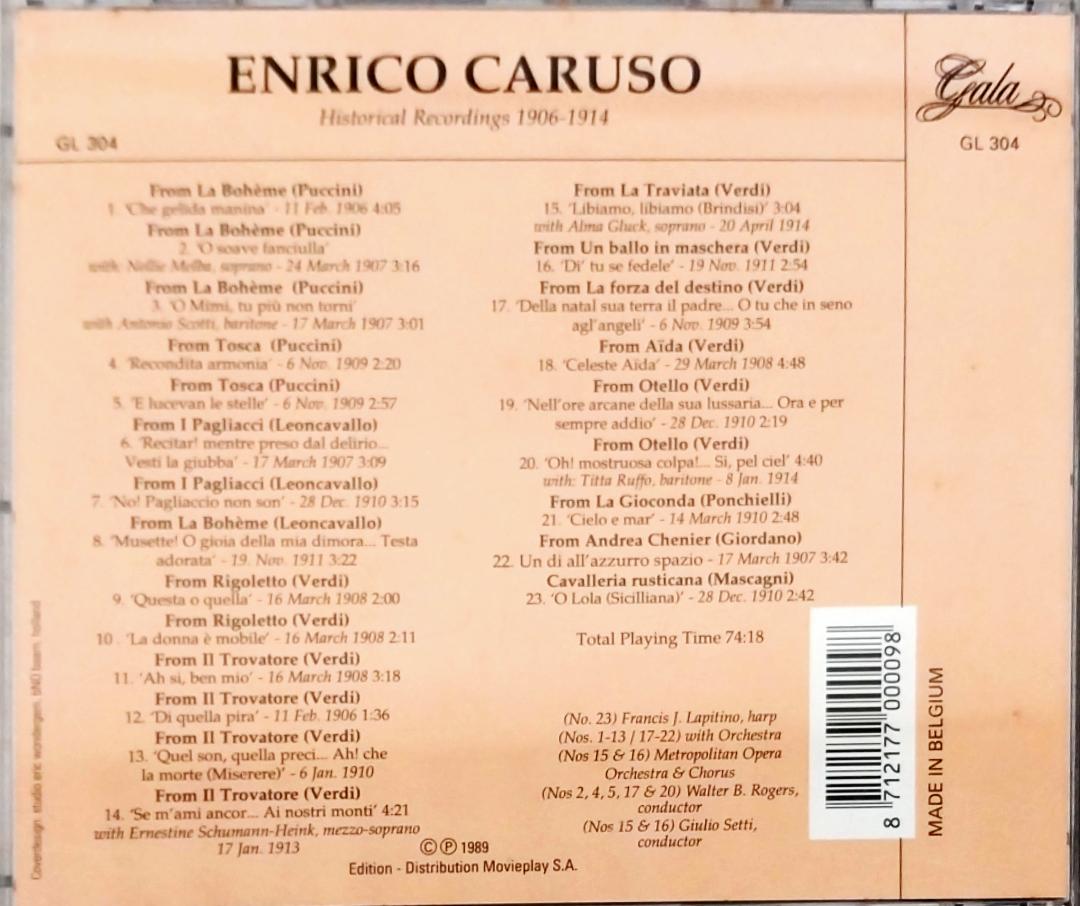 Enrico Caruso - Historical Recordings (1906-1914) (CD)