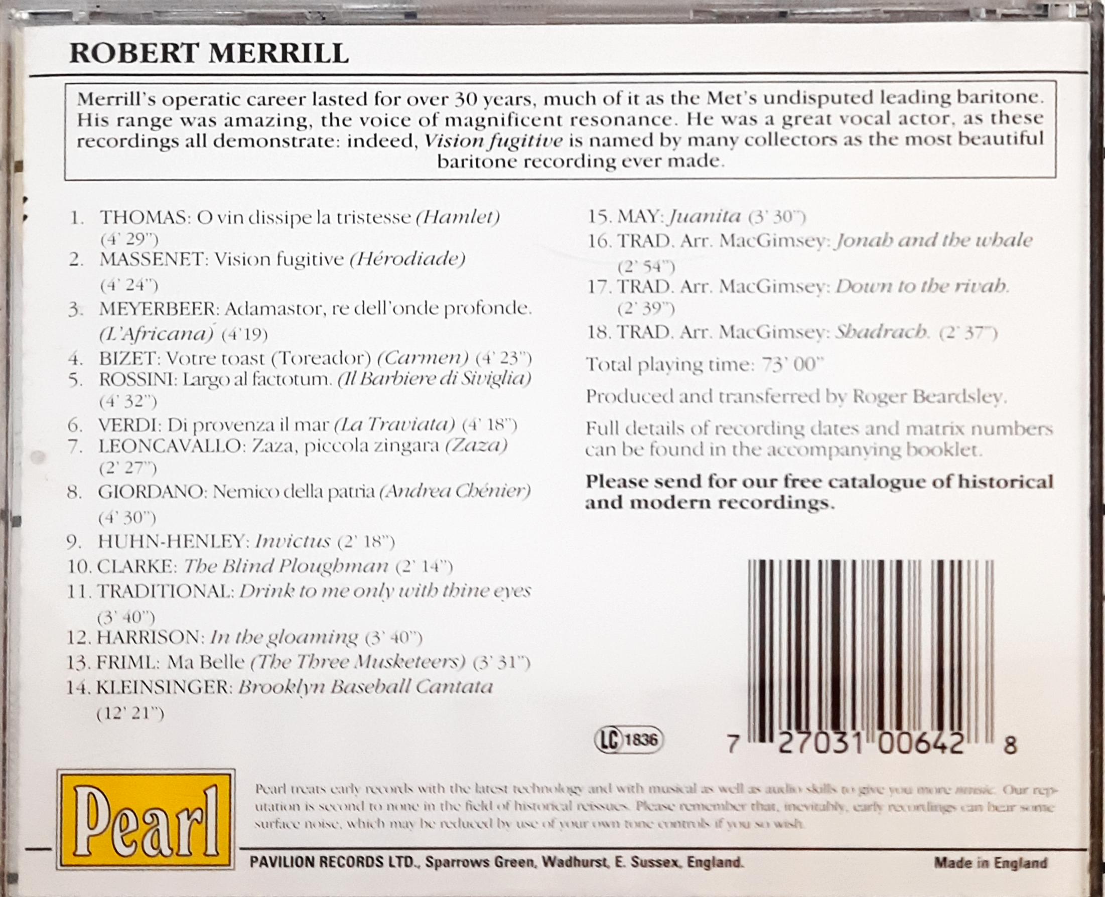 Robert Merrill - Arias (CD)