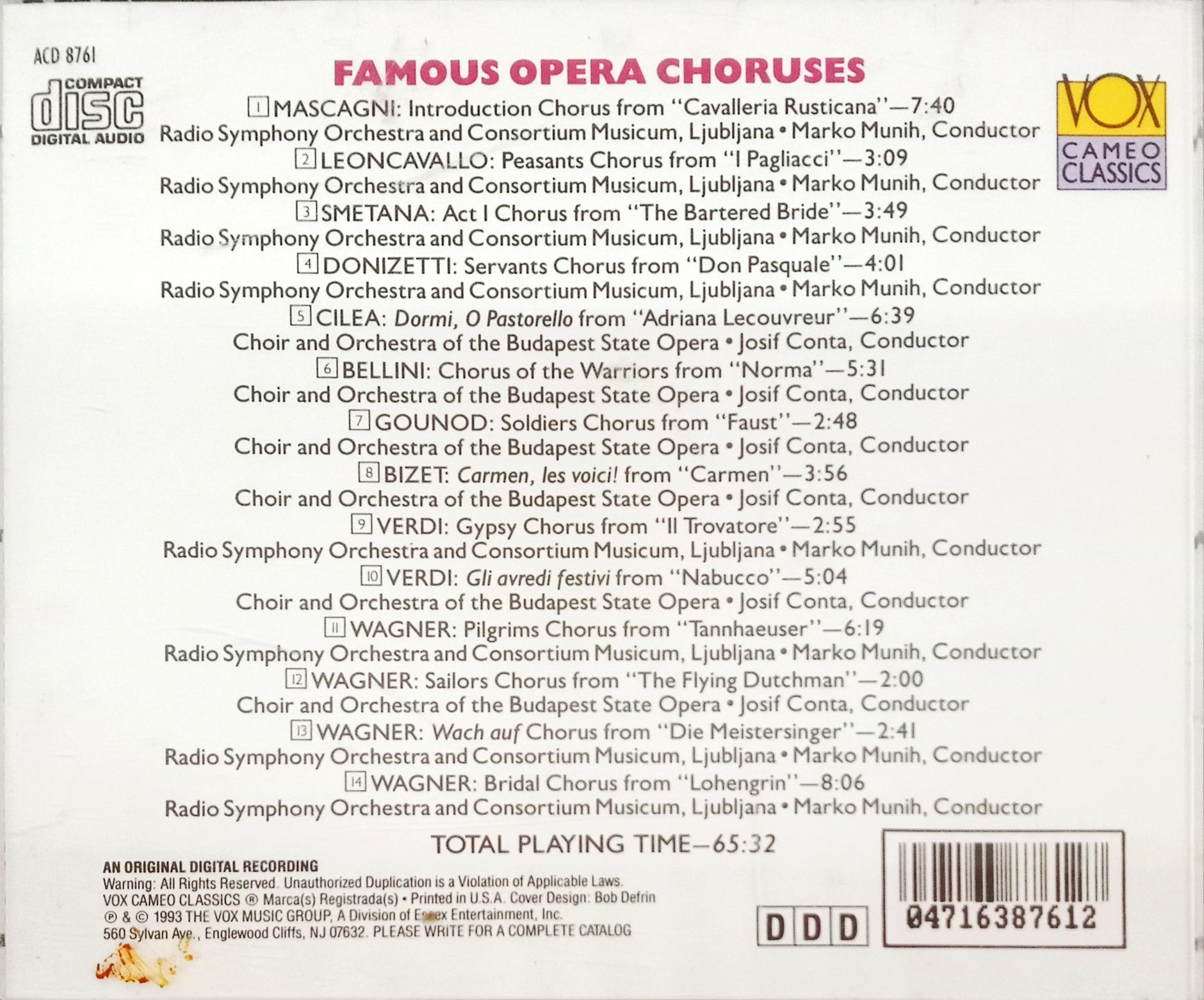 Various - Famous Opera Choruses (CD)