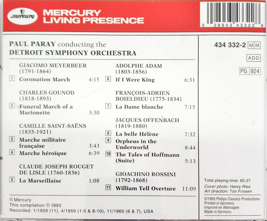 Paul Paray, Detroit Symphony Orchestra  - Marches And Overtures À La Française (CD)