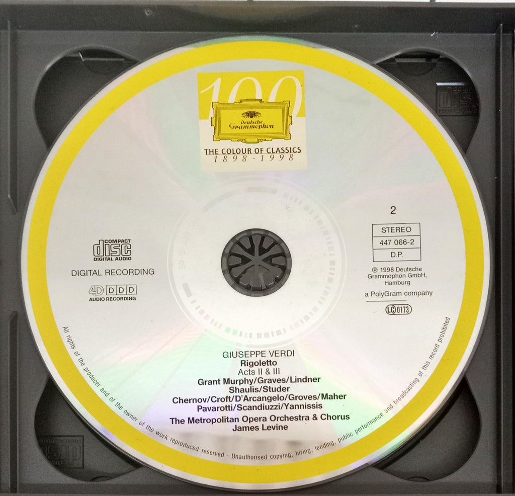 Verdi* - Vladimir Chernov, Cheryl Studer, Luciano Pavarotti, Roberto Scandiuzzi, The Metropolitan Opera Orchestra* & Chorus*, James Levine (2) -  Rigoletto (CD)