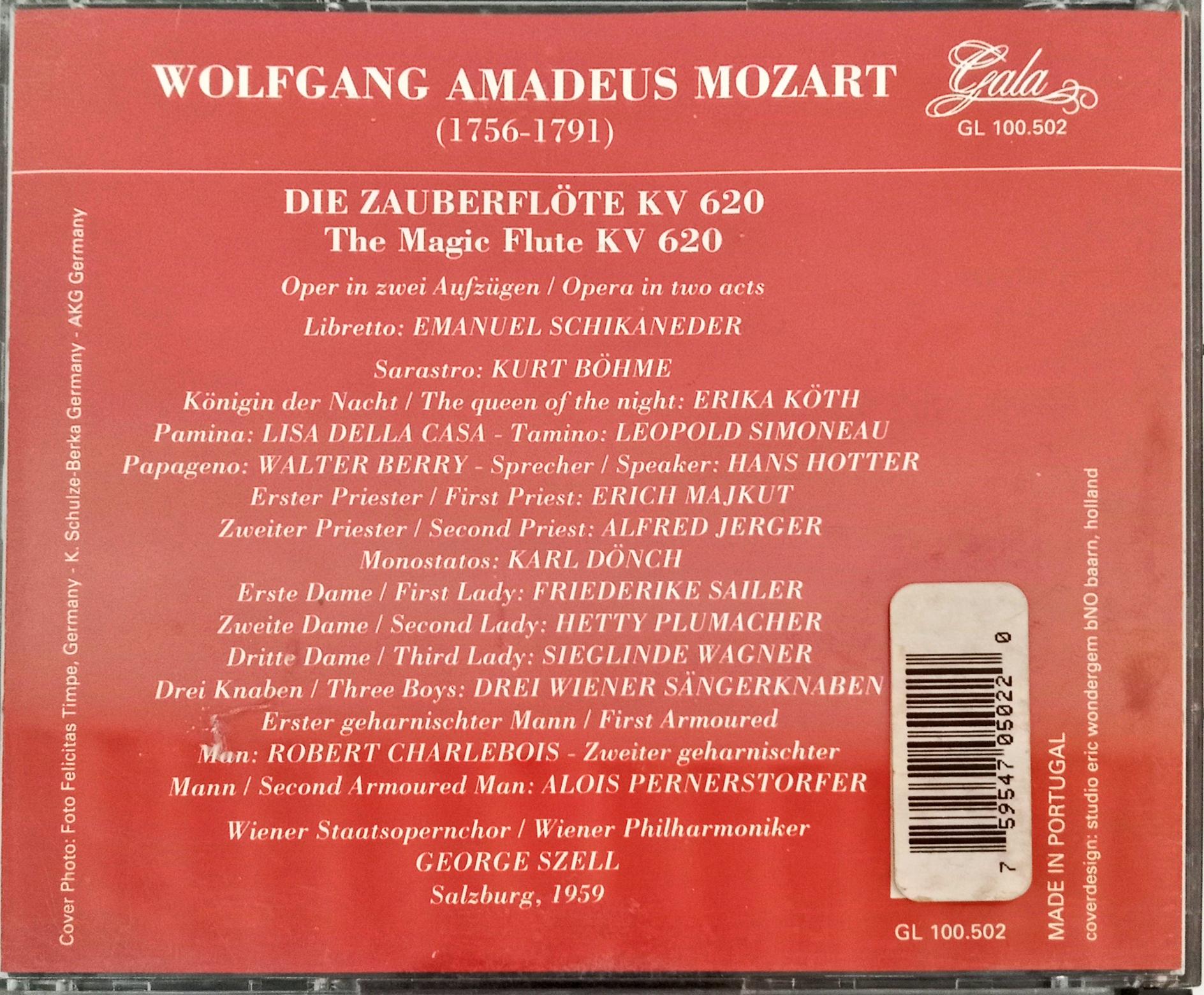 W. A. Mozart* - George Szell, Wiener Philharmoniker  - Die Zauberflöte = The Magic Flute (CD)