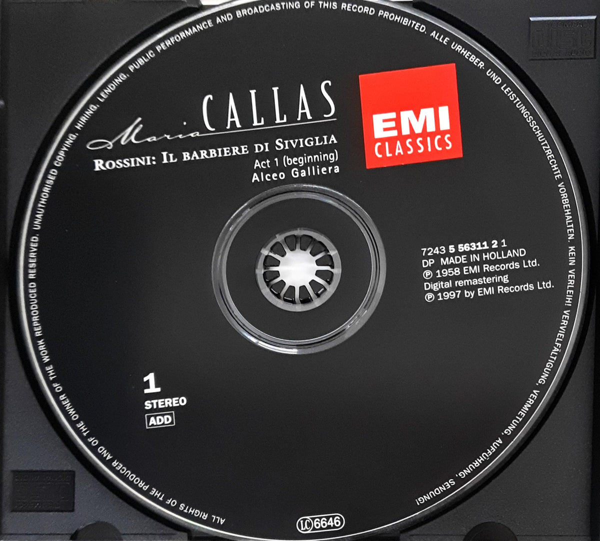Rossini* - Maria Callas, Luigi Alva, Tito Gobbi, Philharmonia Orchestra And Chorus*, Alceo Galliera - Il Barbiere Di Siviglia (CD)