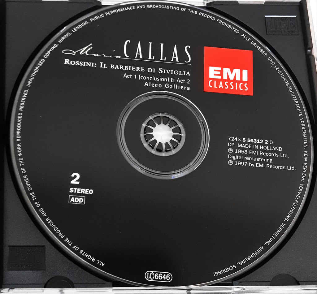 Rossini* - Maria Callas, Luigi Alva, Tito Gobbi, Philharmonia Orchestra And Chorus*, Alceo Galliera - Il Barbiere Di Siviglia (CD)