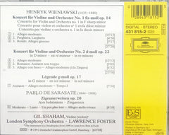 Wieniawski*, Sarasate* - Gil Shaham, London Symphony Orchestra, Lawrence Foster - Violin Concertos Nos. 1 & 2, Zigeunerweisen (CD)