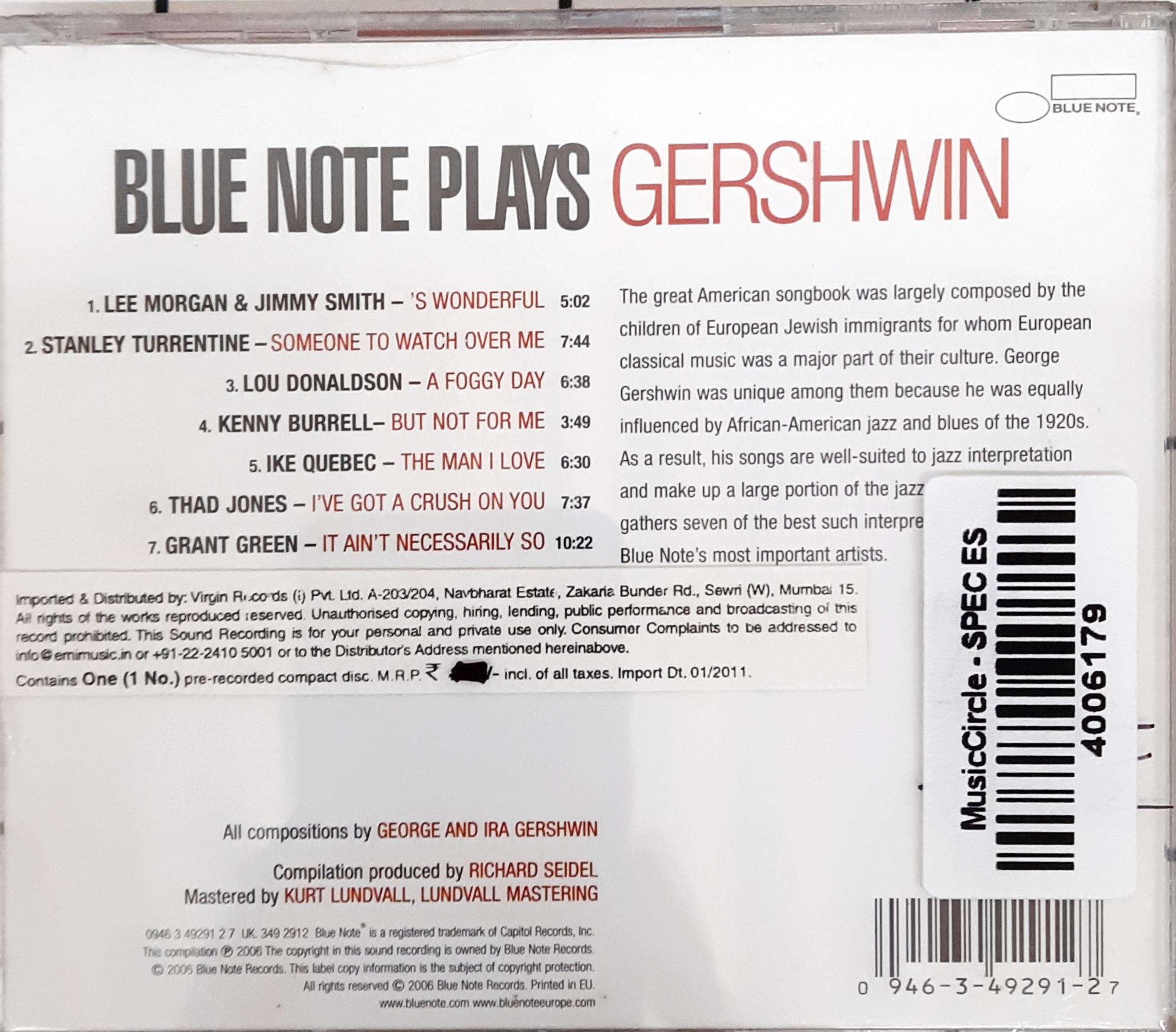 Gershwin - Blue Note Plays (CD)