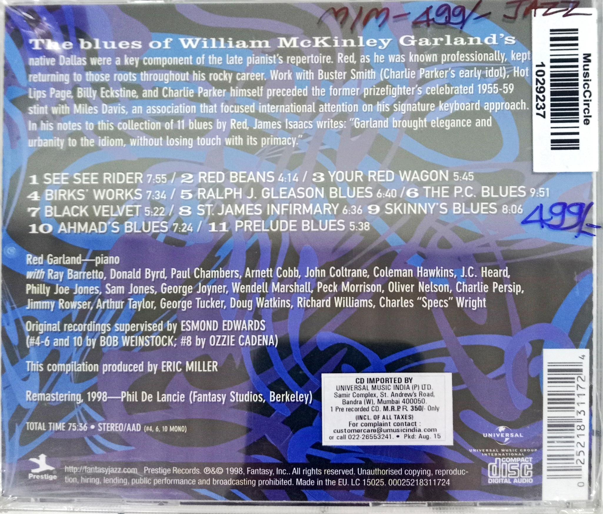 Red Garland -  Red's Blues (CD)