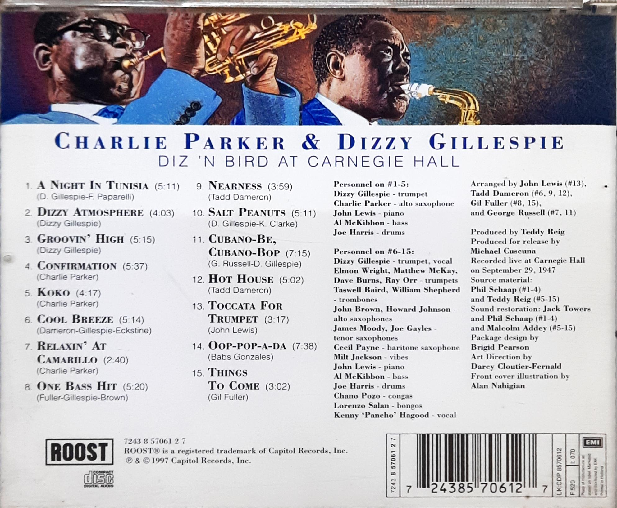 Charlie Parker & Dizzy Gillespie - Diz 'N Bird At Carnegie Hall (CD)