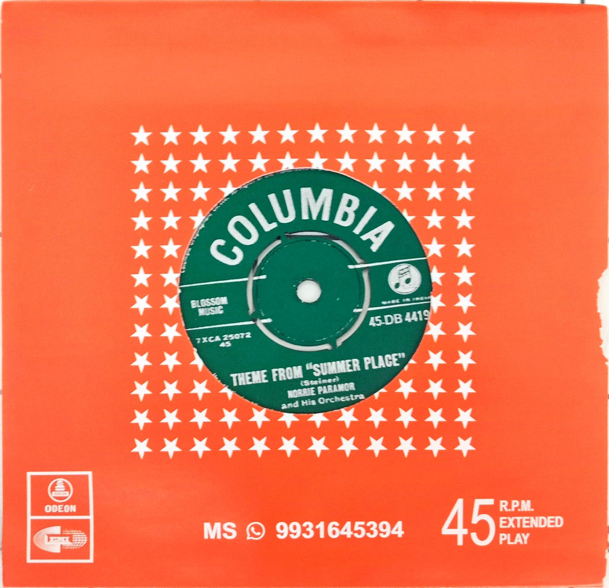 Norrie Paramor And His Orchestra  - Theme From "Summer Place" (45-RPM)
