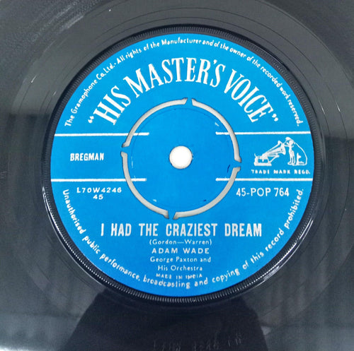 Adam Wade (2) - I Can't Help It / I Had The Craziest Dream (45-RPM)