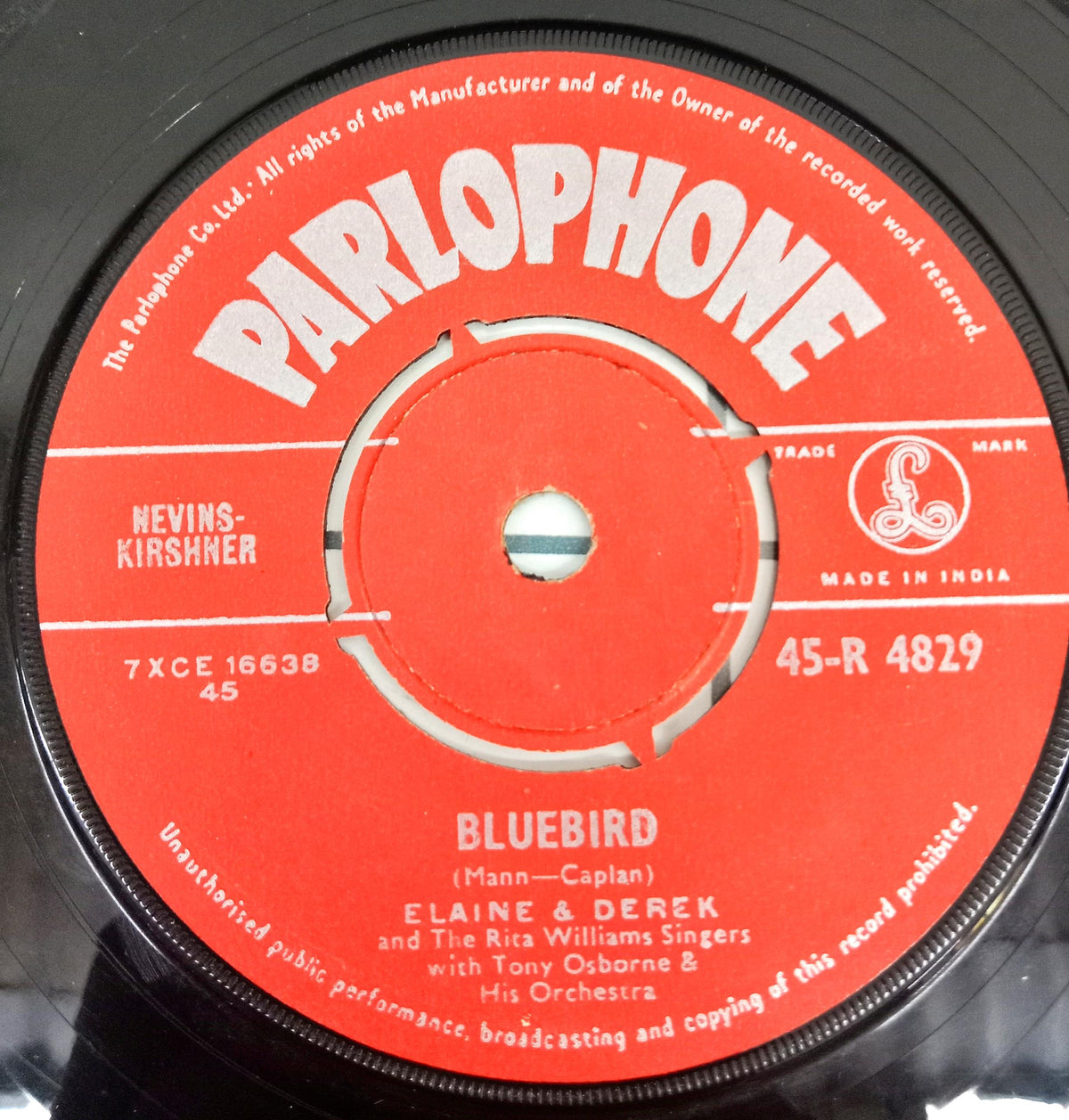 Elaine & Derek* And The Rita Williams Singers –  - Wooden Heart / Bluebird (45-RPM)
