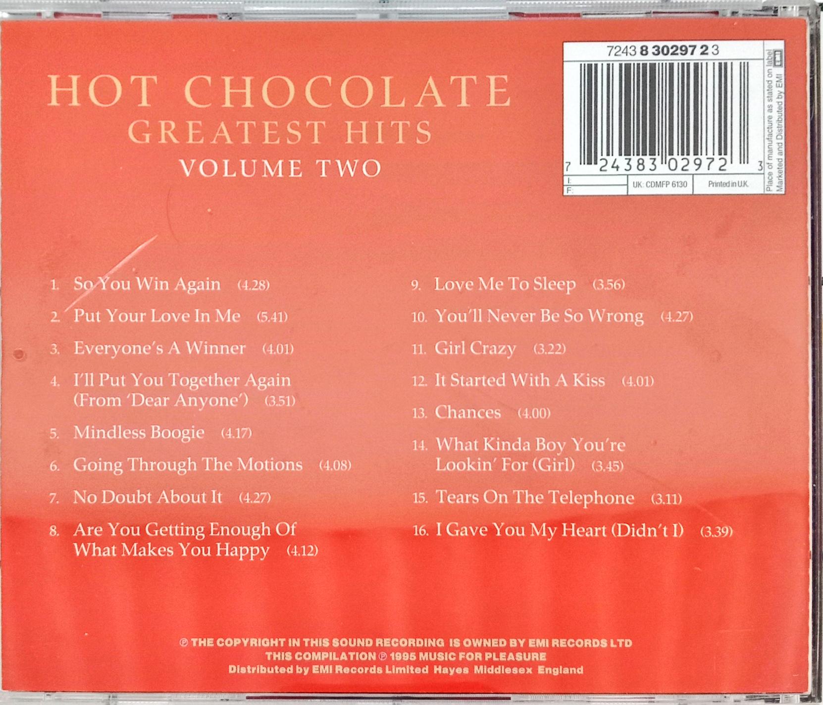 Hot Chocolate -  Greatest Hits Volume Two (CD)