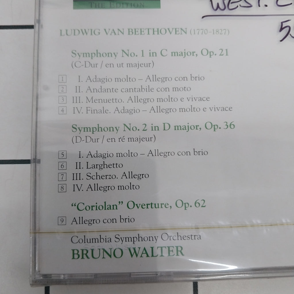 Bruno Walter - Symphonies No. 1 & No. 2 • Coriolan Overture, Op.62 (CD)