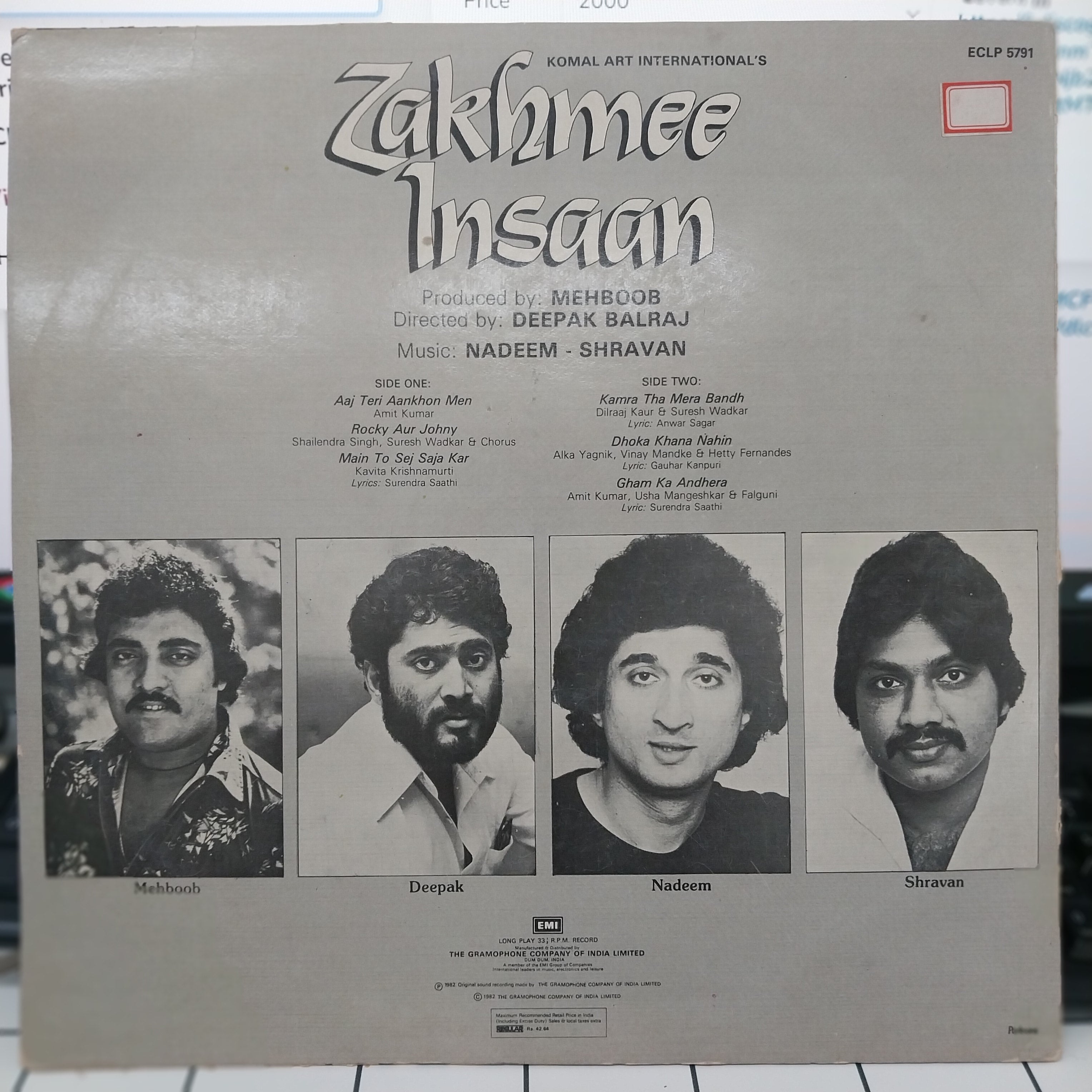 Nadeem Shravan - Zakhmee Insaan (Vinyl)