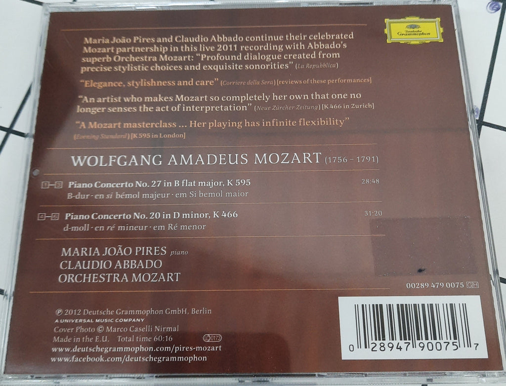 Maria-João Pires, Claudio Abbado, Orchestra Mozart - Mozart Piano Concertos Nos. 27 And 20 (CD)