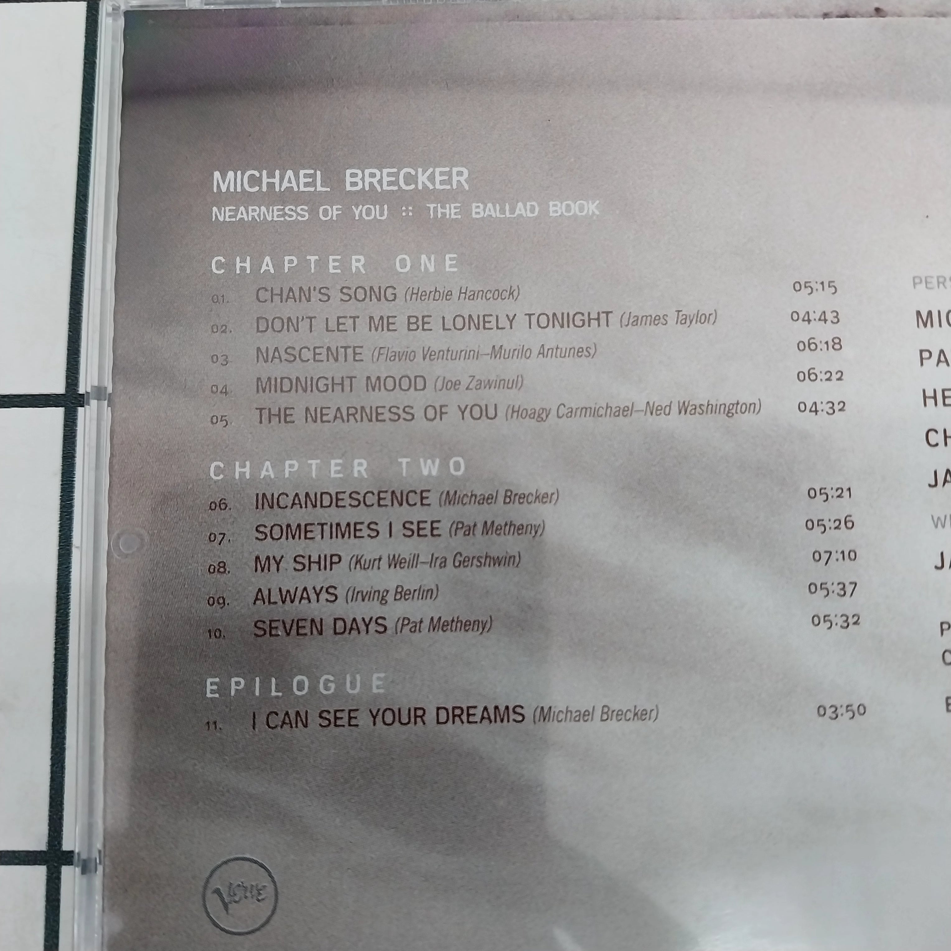 Michael Brecker - Nearness Of You (The Ballad Book)  (CD)