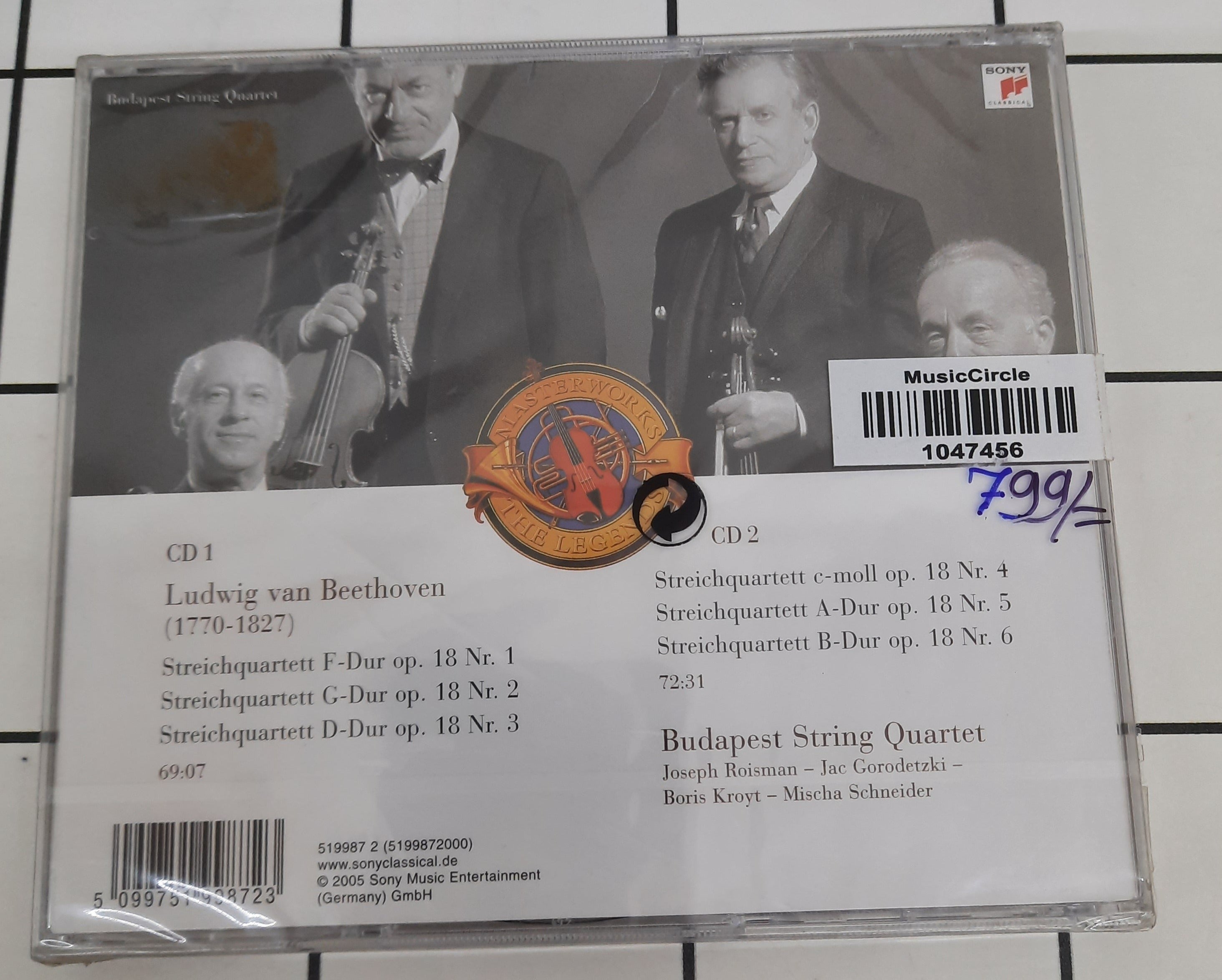 Beethoevn Streichquartette Op.18 - Budapest String Quartet (CD)