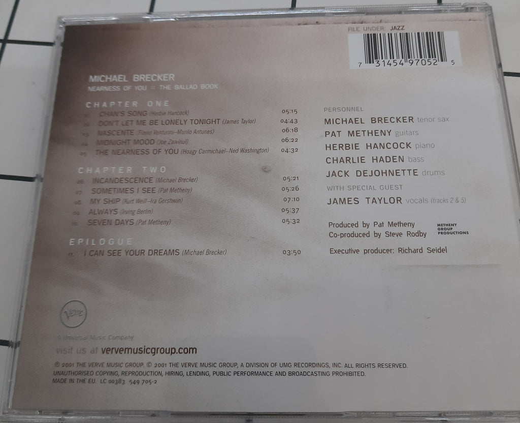 Michael Brecker - Nearness Of You (The Ballad Book)  (CD)