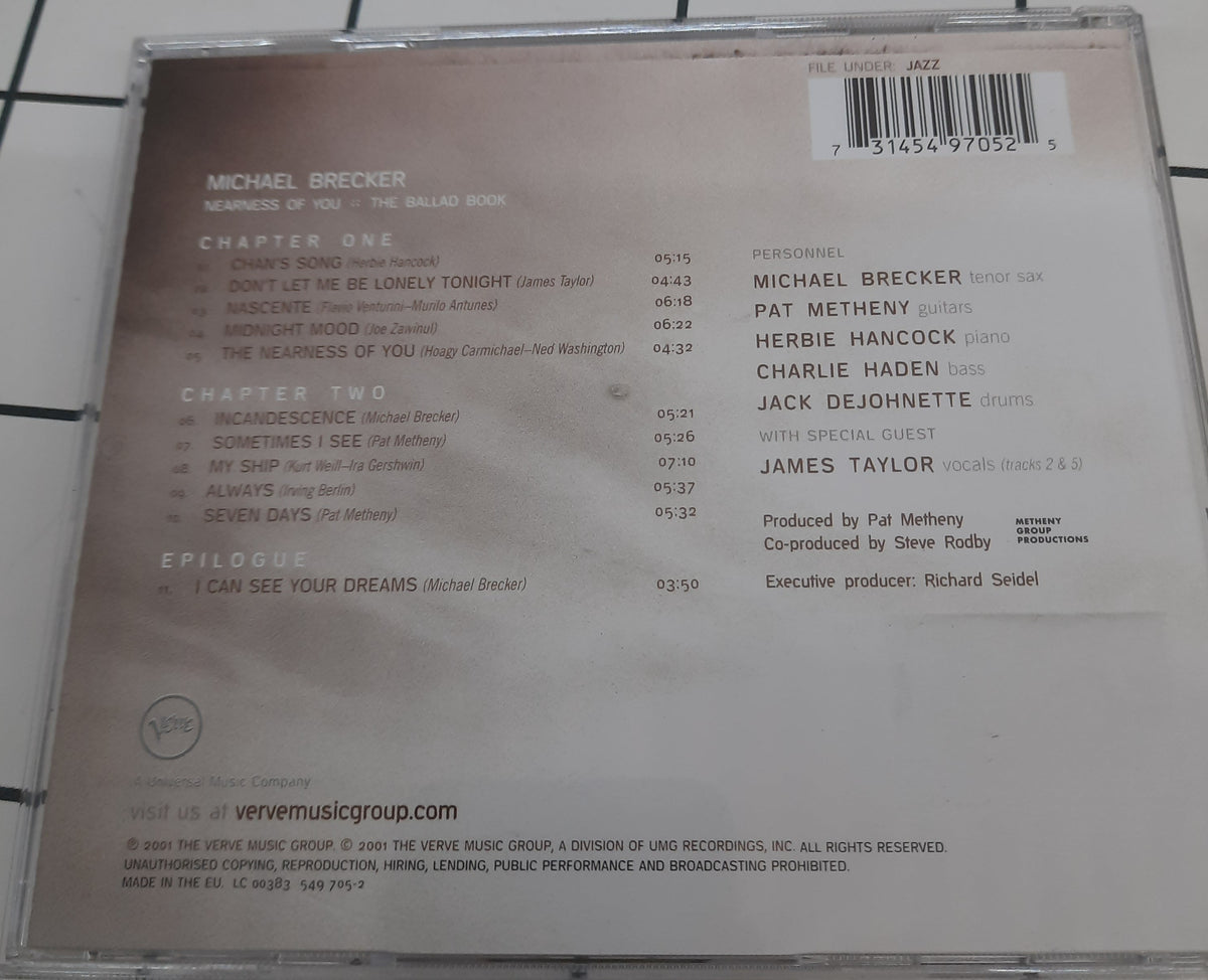 Michael Brecker - Nearness Of You (The Ballad Book)  (CD)